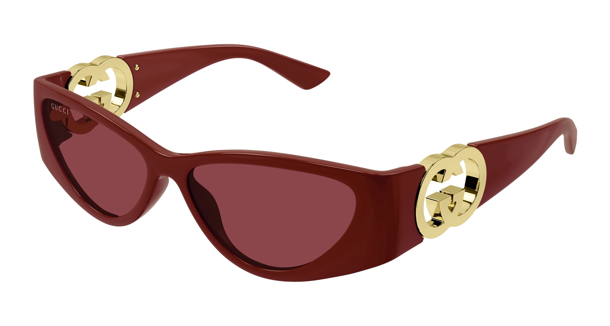 Gucci Donna Gucci GG1824S 003 Occhiali da sole Iniettato Bordeaux Rosso Cat Eye