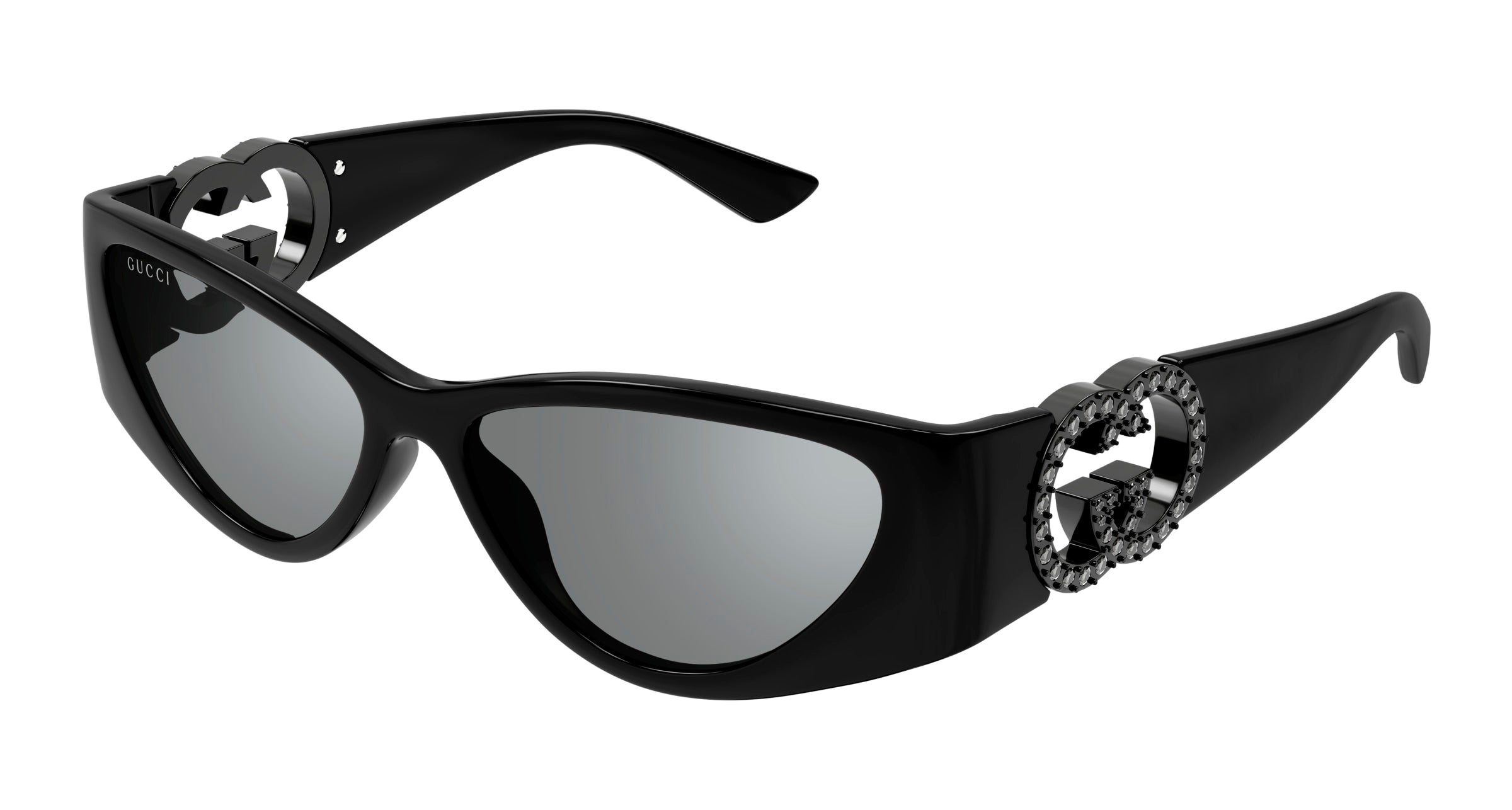 Gucci Donna Gucci GG1824S 004 Occhiali da sole Iniettato Nero Grigio Cat Eye
