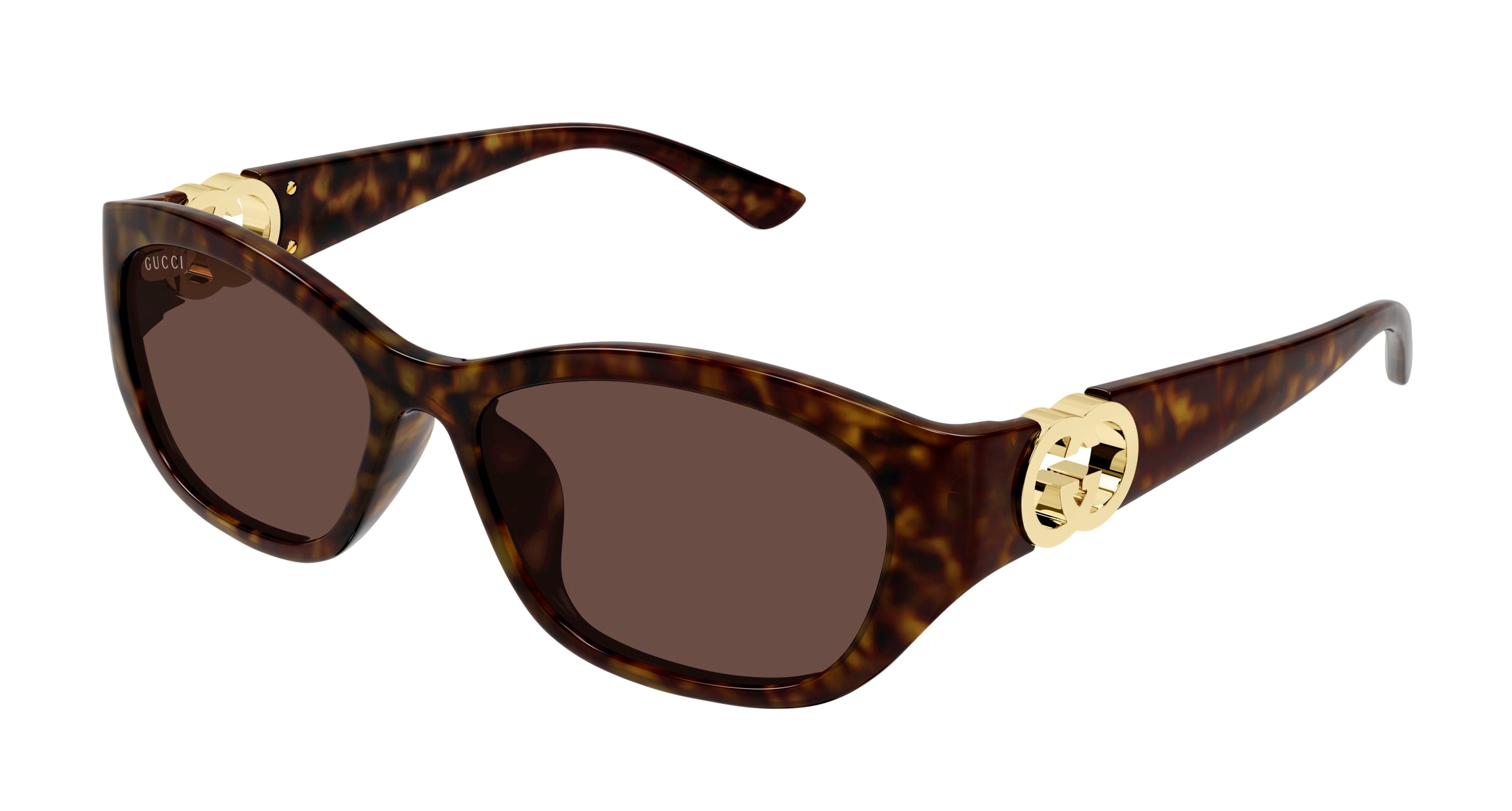 Gucci Donna Gucci GG1826SK 002 Occhiali da sole Iniettato Havana Marrone Rotonda