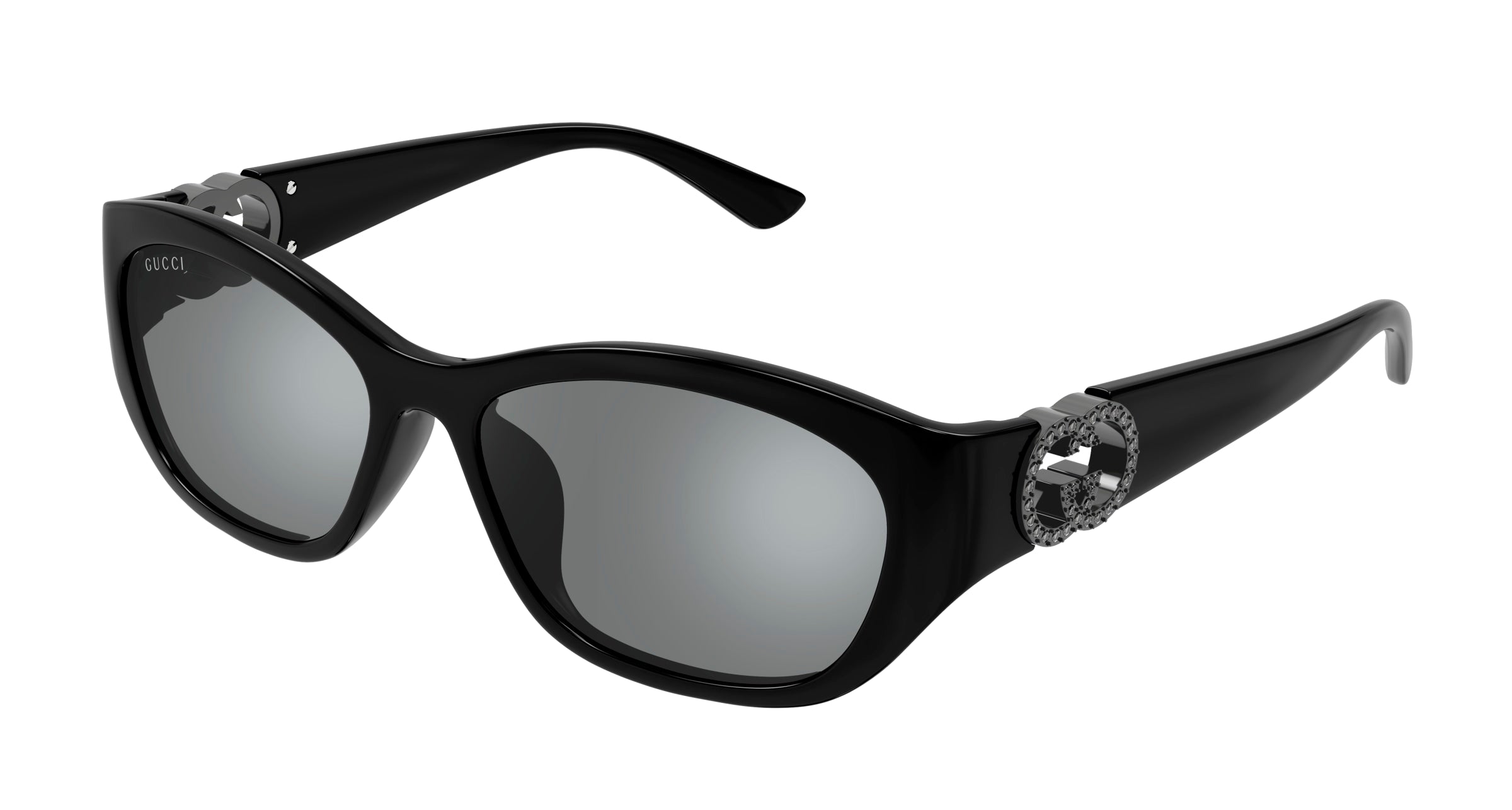 Gucci Donna Gucci GG1826SK 004 Occhiali da sole Iniettato Nero Grigio Rotonda Gucci Donna Gucci GG1826SK 004 Occhiali da sole Iniettato Nero Grigio Rotonda