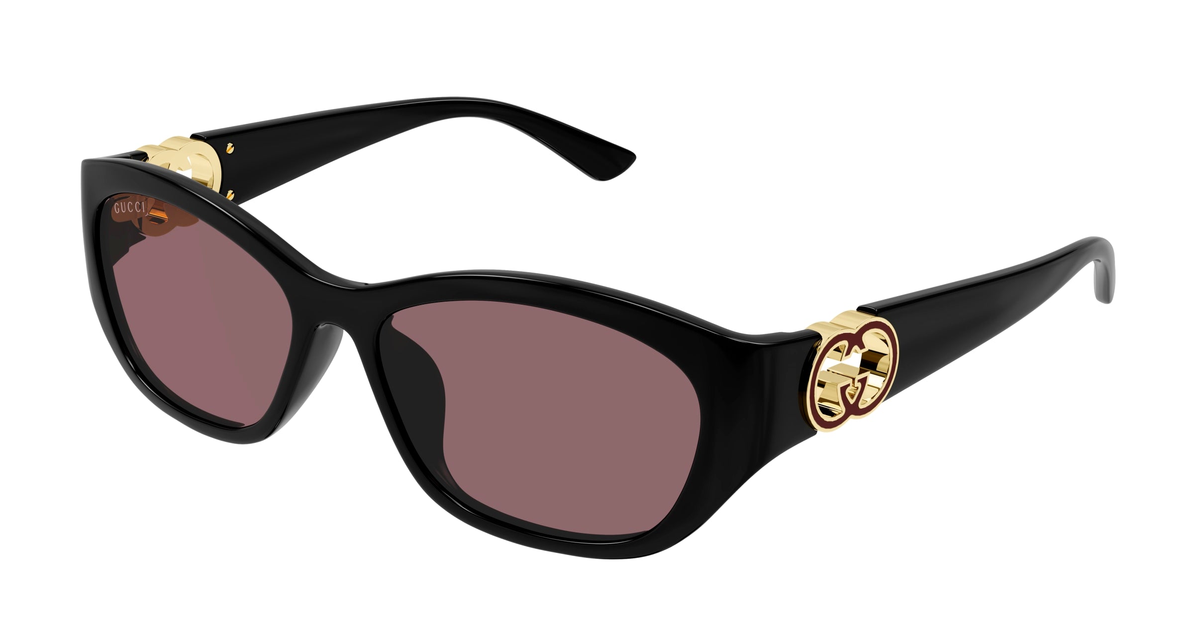 Gucci Donna Gucci GG1826SK 007 Occhiali da sole Iniettato Nero Rosso Rotonda Gucci Donna Gucci GG1826SK 007 Occhiali da sole Iniettato Nero Rosso Rotonda