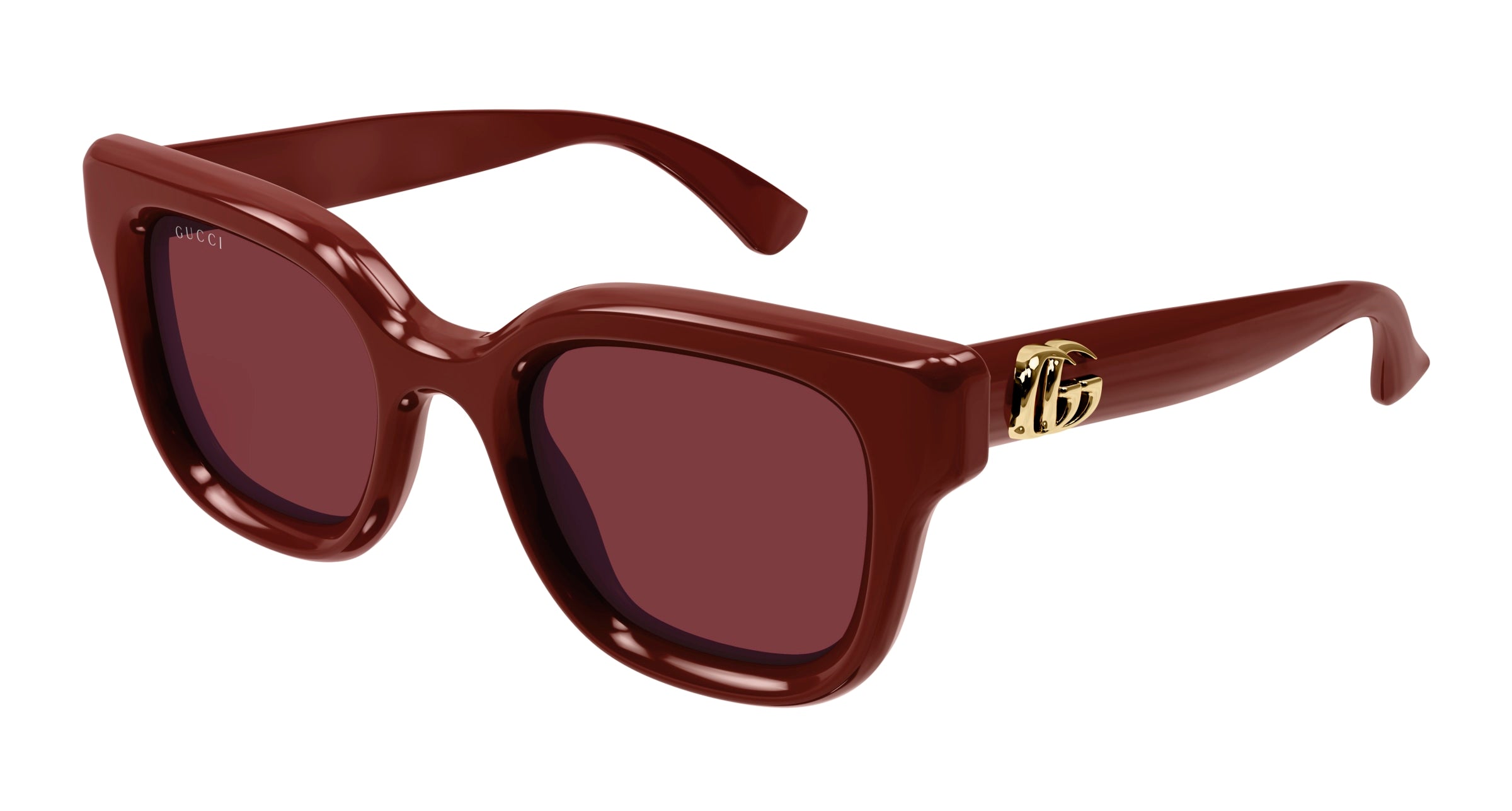 Gucci Donna Gucci GG1828S 003 Occhiali da sole Iniettato Bordeaux Rosso Rotonda Gucci Donna Gucci GG1828S 003 Occhiali da sole Iniettato Bordeaux Rosso Rotonda
