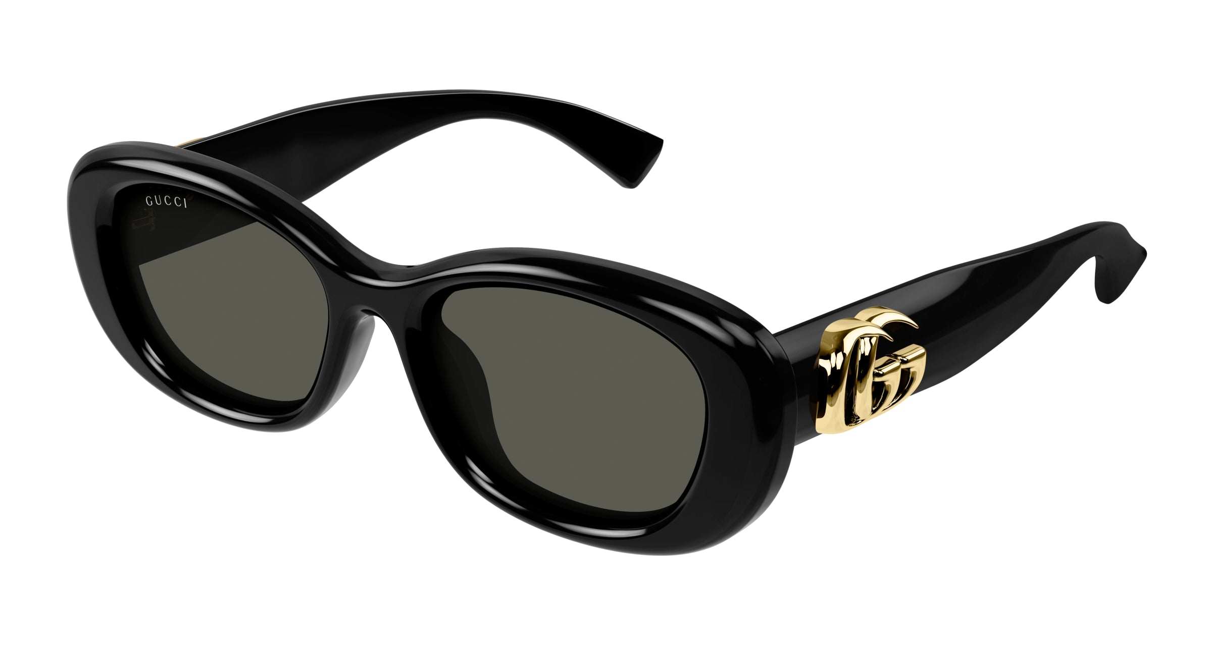 Gucci Donna Gucci GG1829SK 001 Occhiali da sole Iniettato Nero Grigio Rotonda