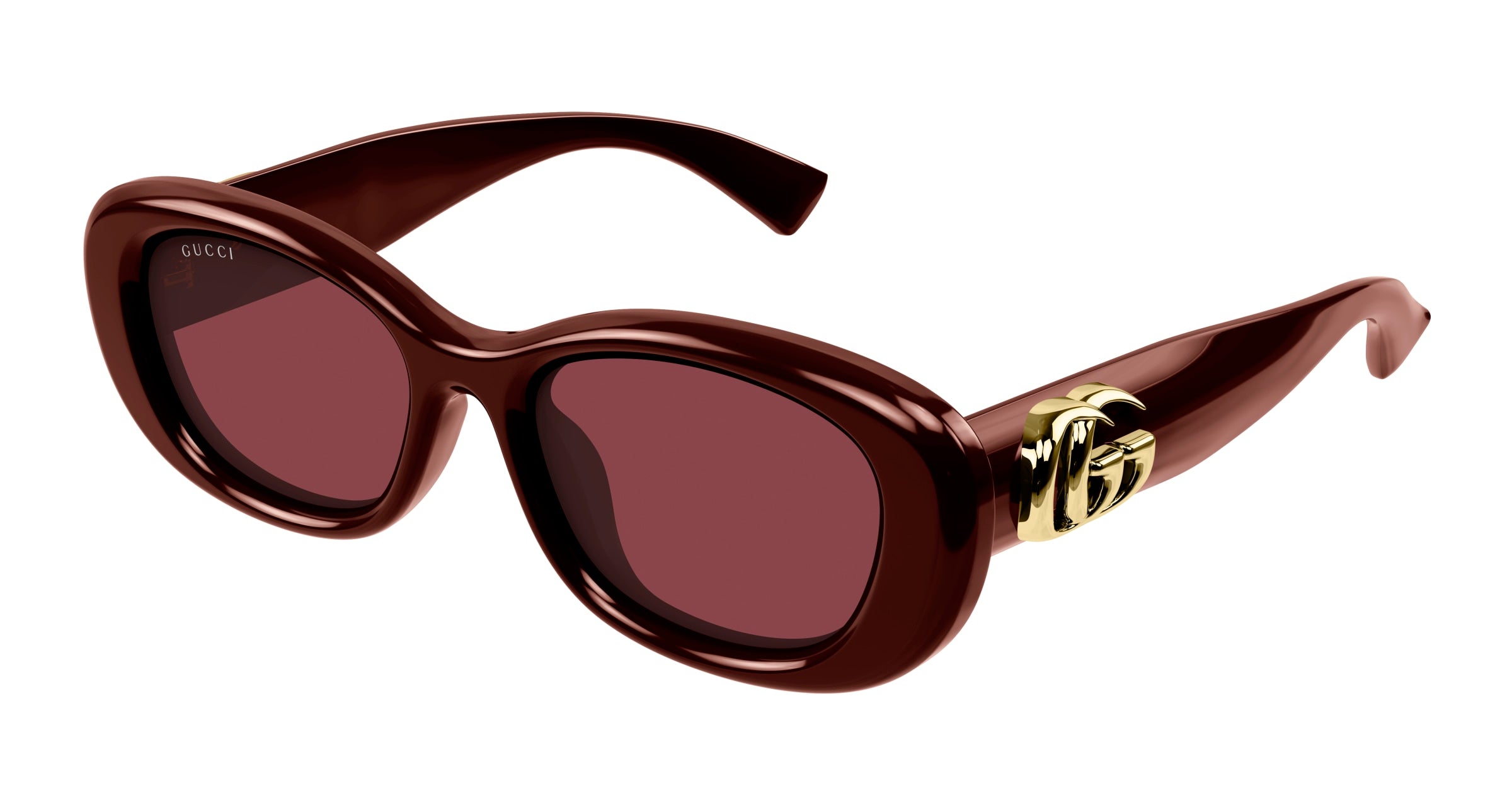 Gucci Donna Gucci GG1829SK 003 Occhiali da sole Iniettato Bordeaux Rosso Rotonda