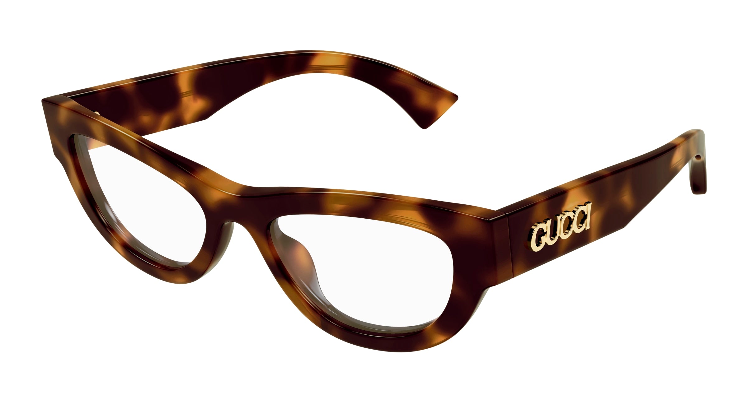 Gucci Donna Gucci GG1836O 002 Montature da vista Acetato Havana Trasparente Cat Eye Gucci Donna Gucci GG1836O 002 Montature da vista Acetato Havana Trasparente Cat Eye