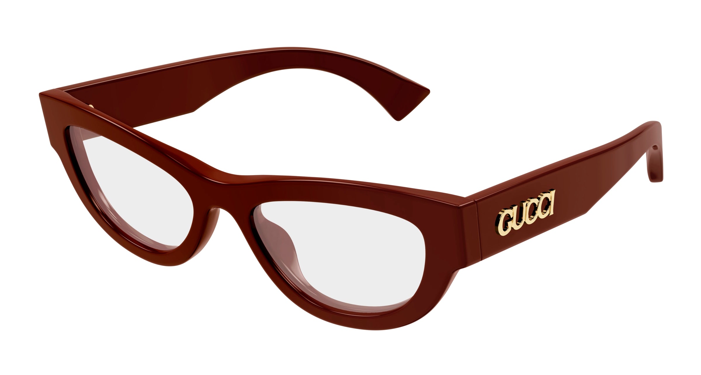 Gucci Donna Gucci GG1836O 003 Montature da vista Acetato Bordeaux Trasparente Cat Eye