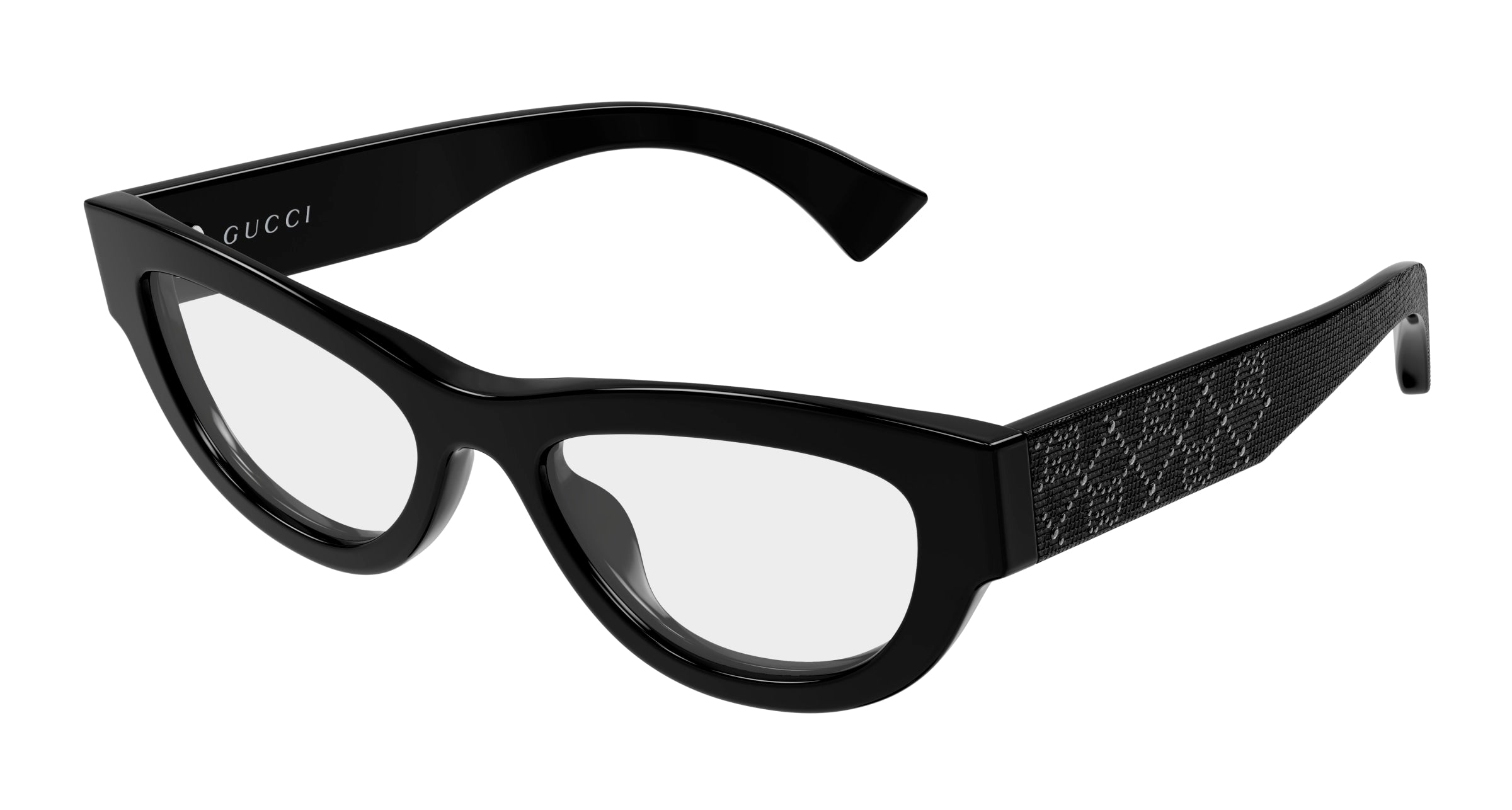 Gucci Donna Gucci GG1836O 004 Montature da vista Acetato Nero Trasparente Cat Eye Gucci Donna Gucci GG1836O 004 Montature da vista Acetato Nero Trasparente Cat Eye