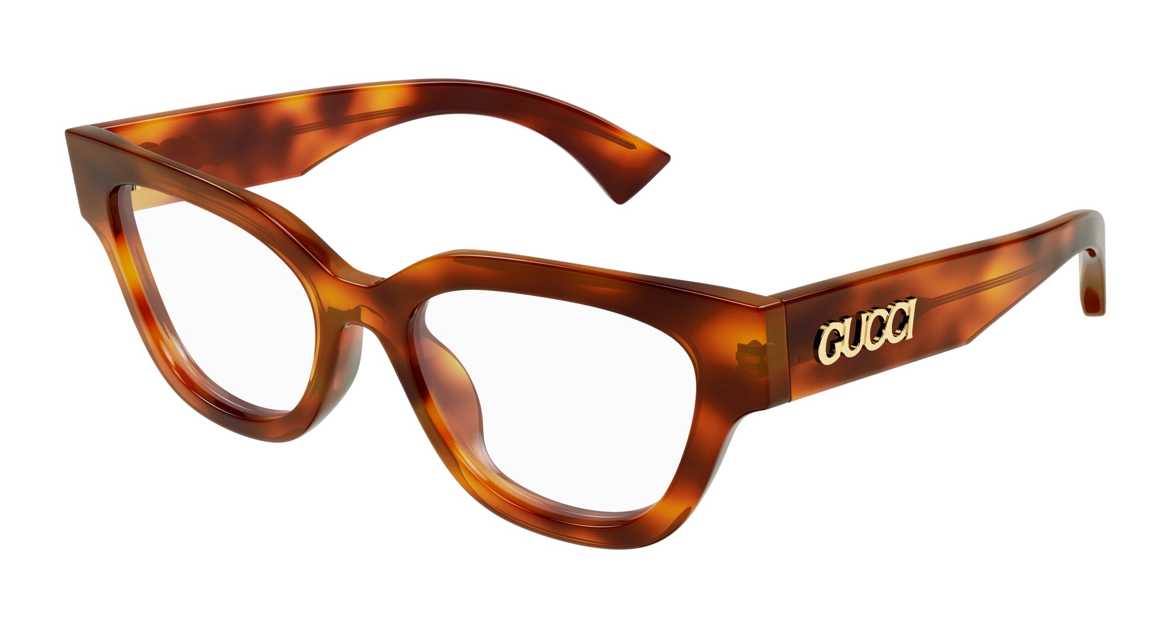 Gucci Donna Gucci GG1837O 002 Montature da vista Acetato Havana Trasparente Farfalla Gucci Donna Gucci GG1837O 002 Montature da vista Acetato Havana Trasparente Farfalla