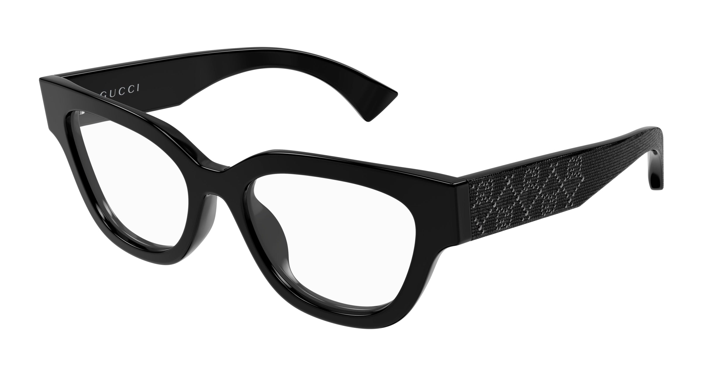 Gucci Donna Gucci GG1837O 004 Montature da vista Acetato Nero Trasparente Farfalla Gucci Donna Gucci GG1837O 004 Montature da vista Acetato Nero Trasparente Farfalla