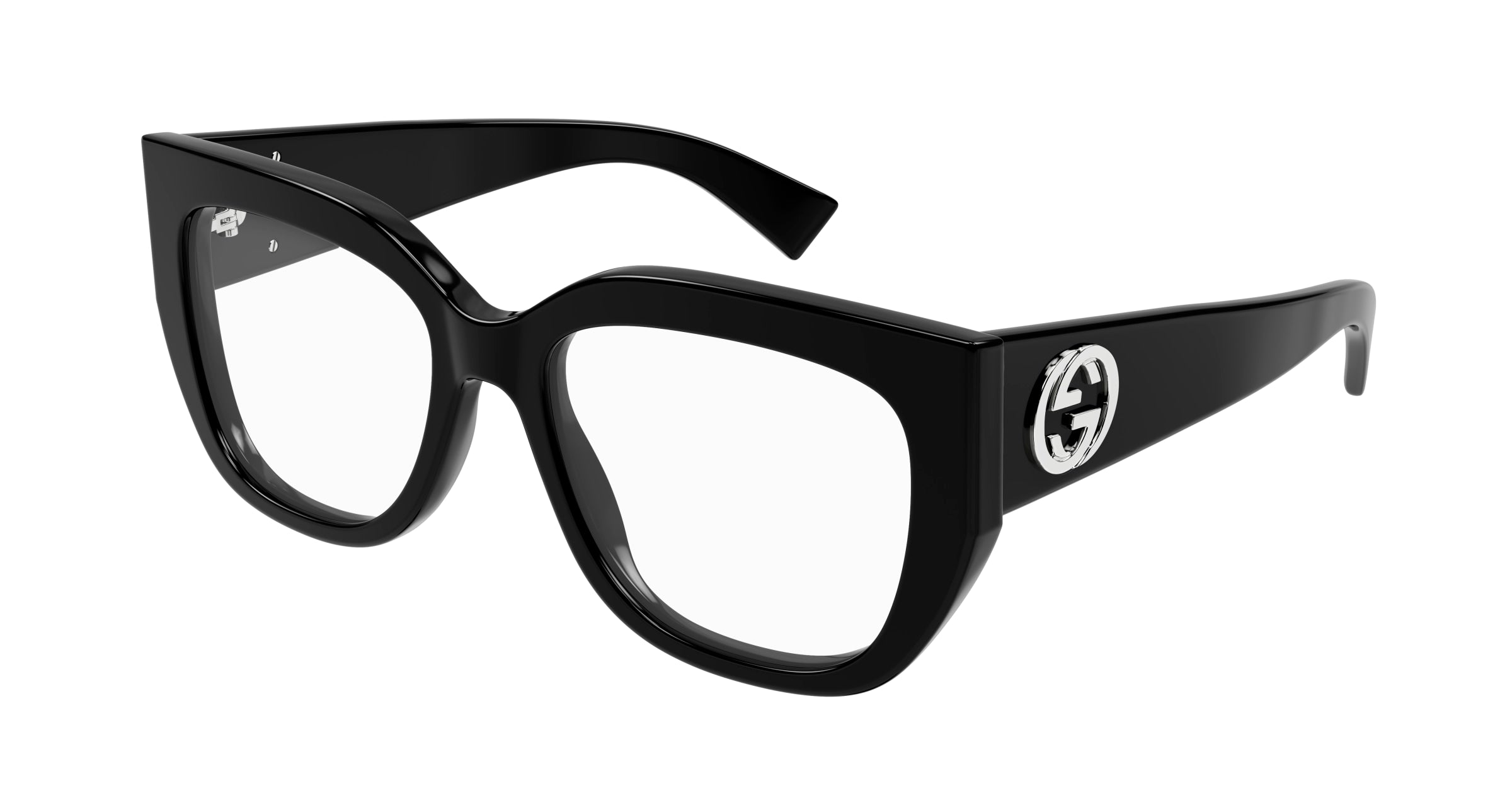 Gucci Donna Gucci GG1846O 001 Montature da vista Acetato Nero Trasparente Farfalla
