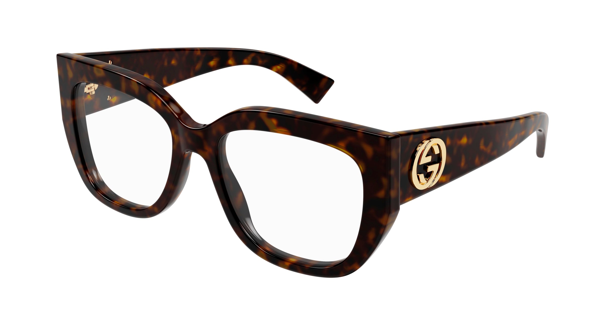 Gucci Donna Gucci GG1846O 002 Montature da vista Acetato Havana Trasparente Farfalla Gucci Donna Gucci GG1846O 002 Montature da vista Acetato Havana Trasparente Farfalla