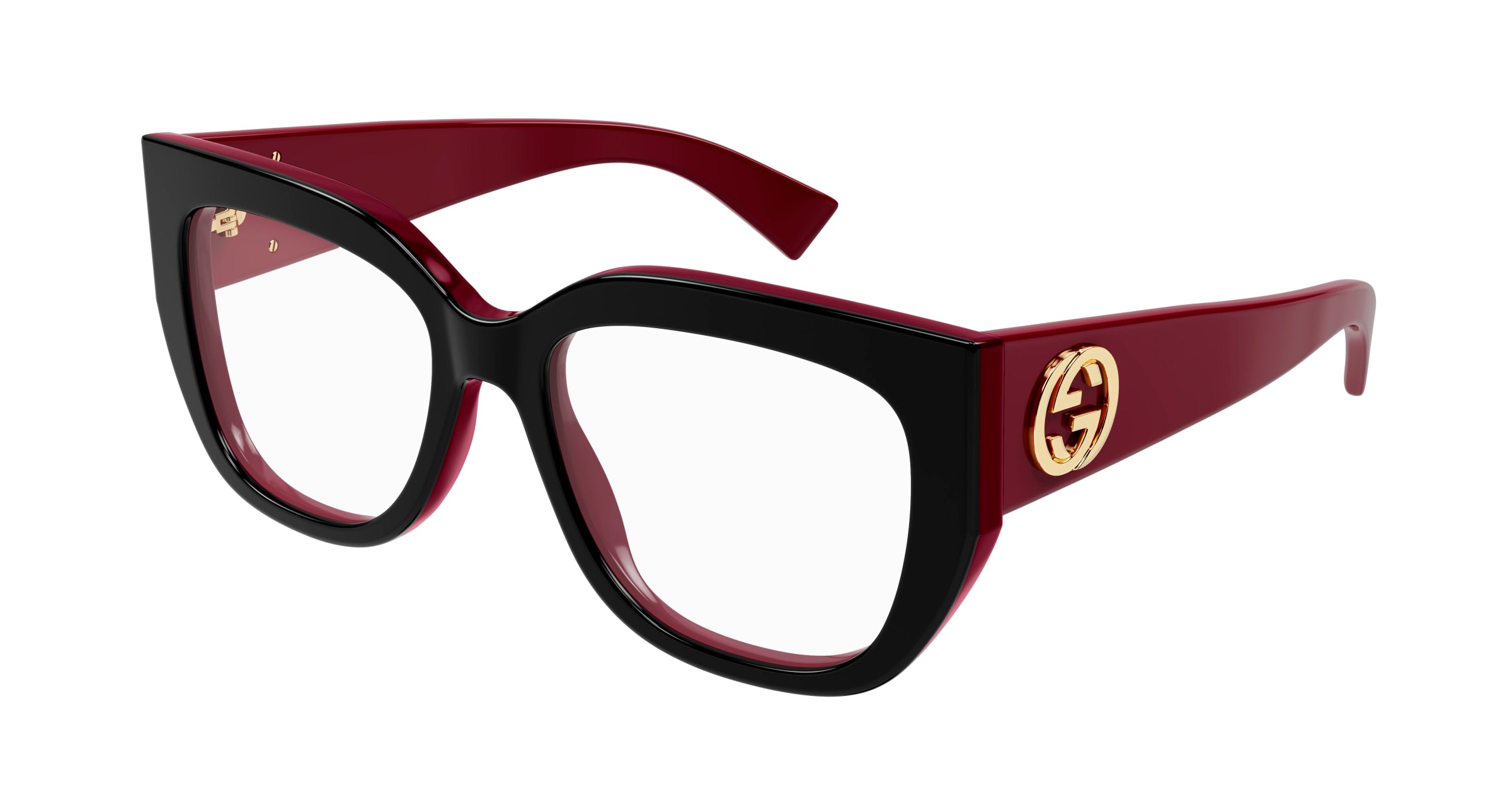 Gucci Donna Gucci GG1846O 003 Montature da vista Acetato Nero Trasparente Farfalla Gucci Donna Gucci GG1846O 003 Montature da vista Acetato Nero Trasparente Farfalla