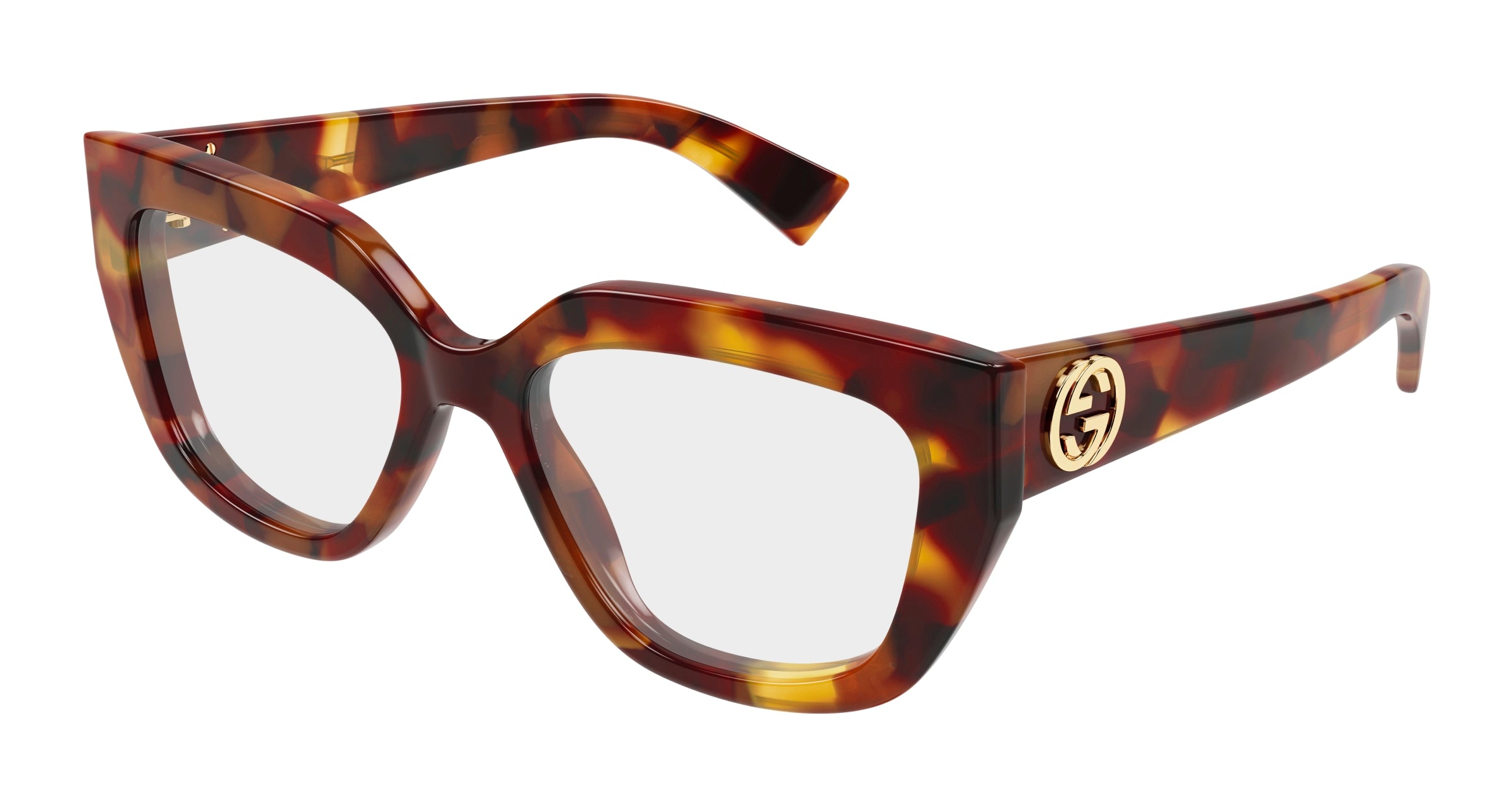 Gucci Donna Gucci GG1847O 002 Montature da vista Acetato Havana Trasparente Cat Eye Gucci Donna Gucci GG1847O 002 Montature da vista Acetato Havana Trasparente Cat Eye