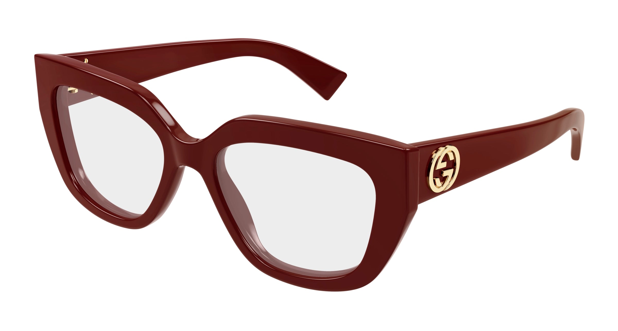 Gucci Donna Gucci GG1847O 003 Montature da vista Acetato Bordeaux Trasparente Cat Eye