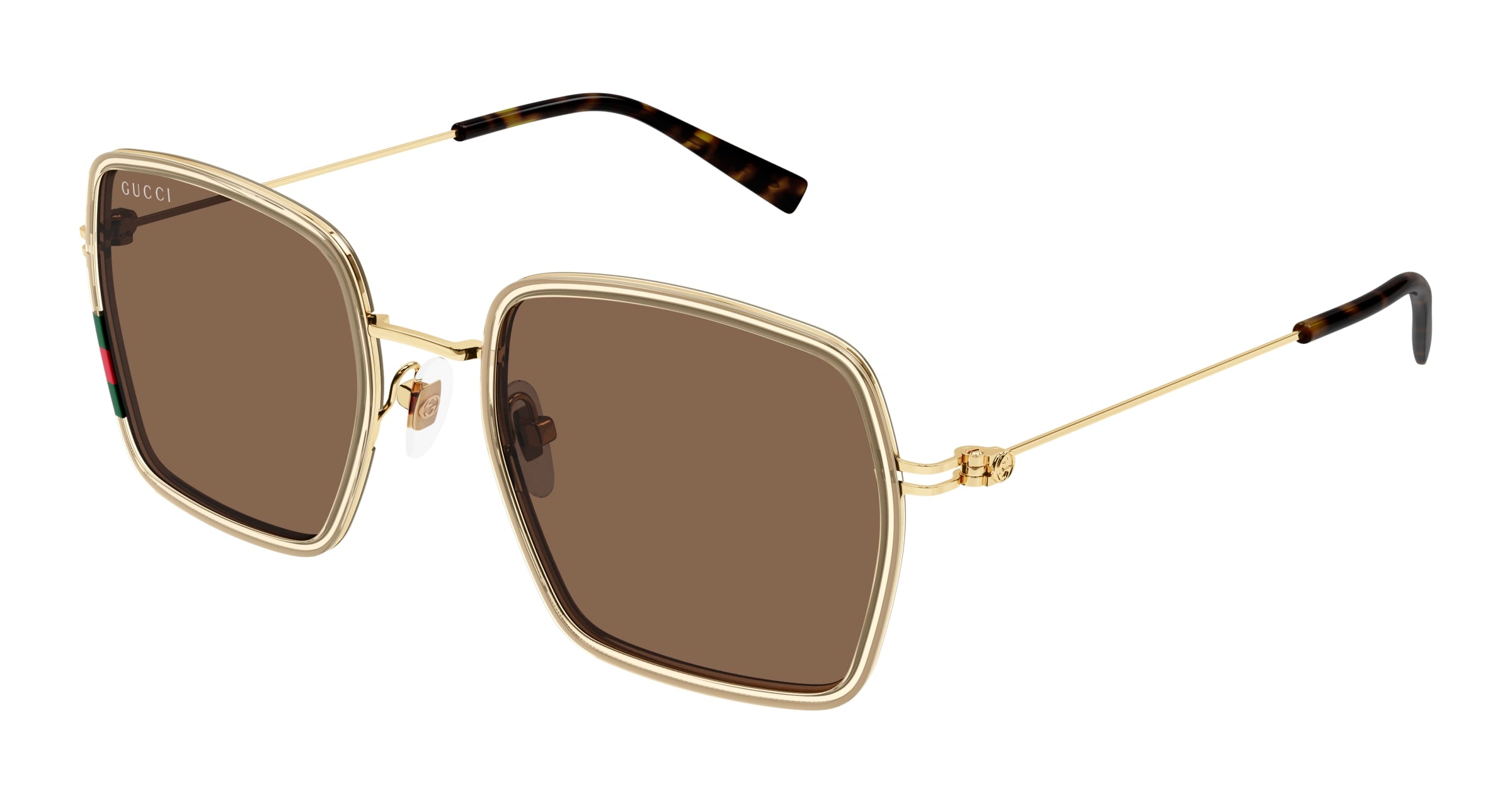 Gucci Donna Gucci GG1848S 003 Occhiali da sole Iniettato Beige Marrone Squadrata