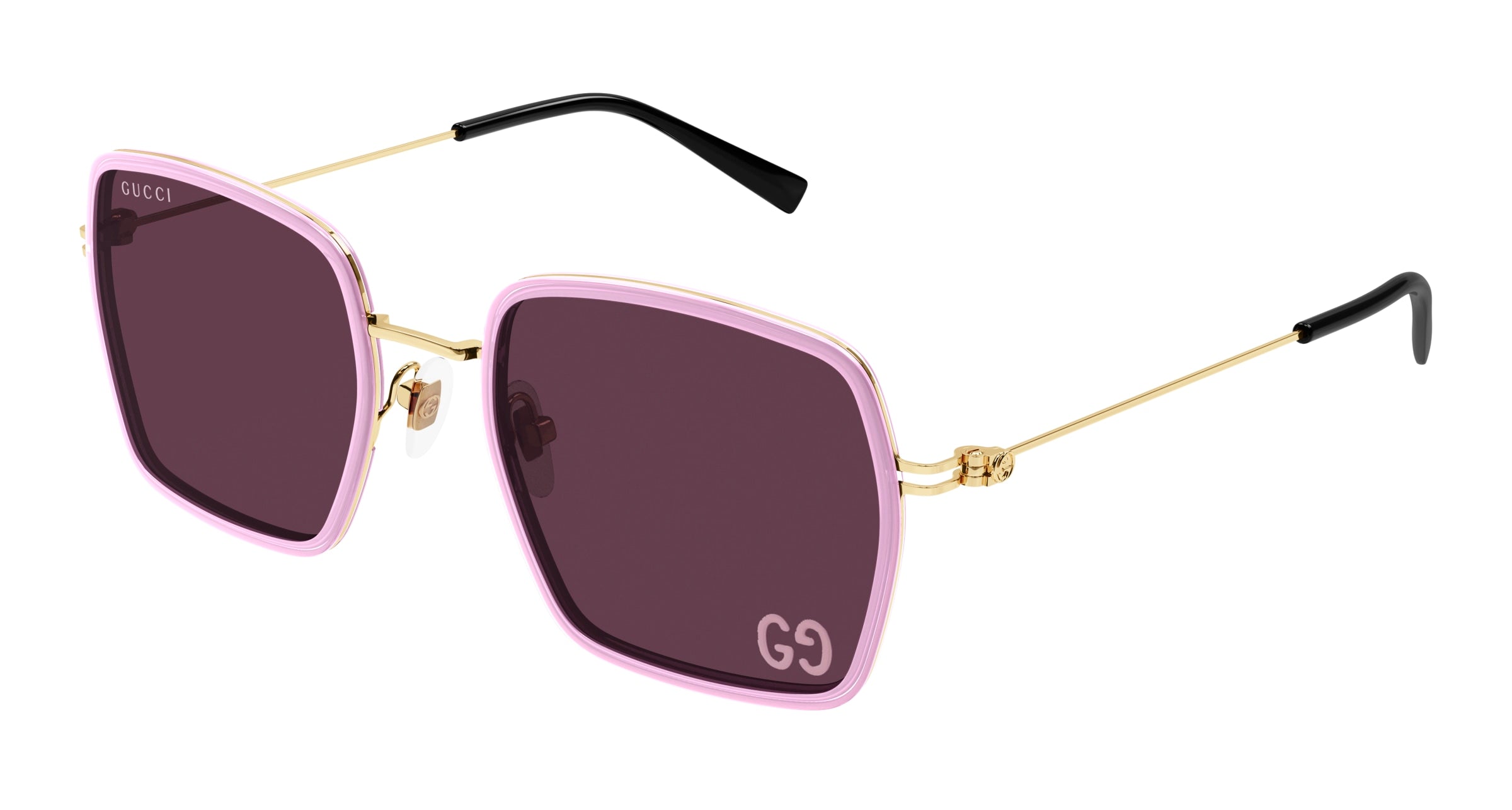 Gucci Donna Gucci GG1848S 005 Occhiali da sole Iniettato Rosa Viola Squadrata