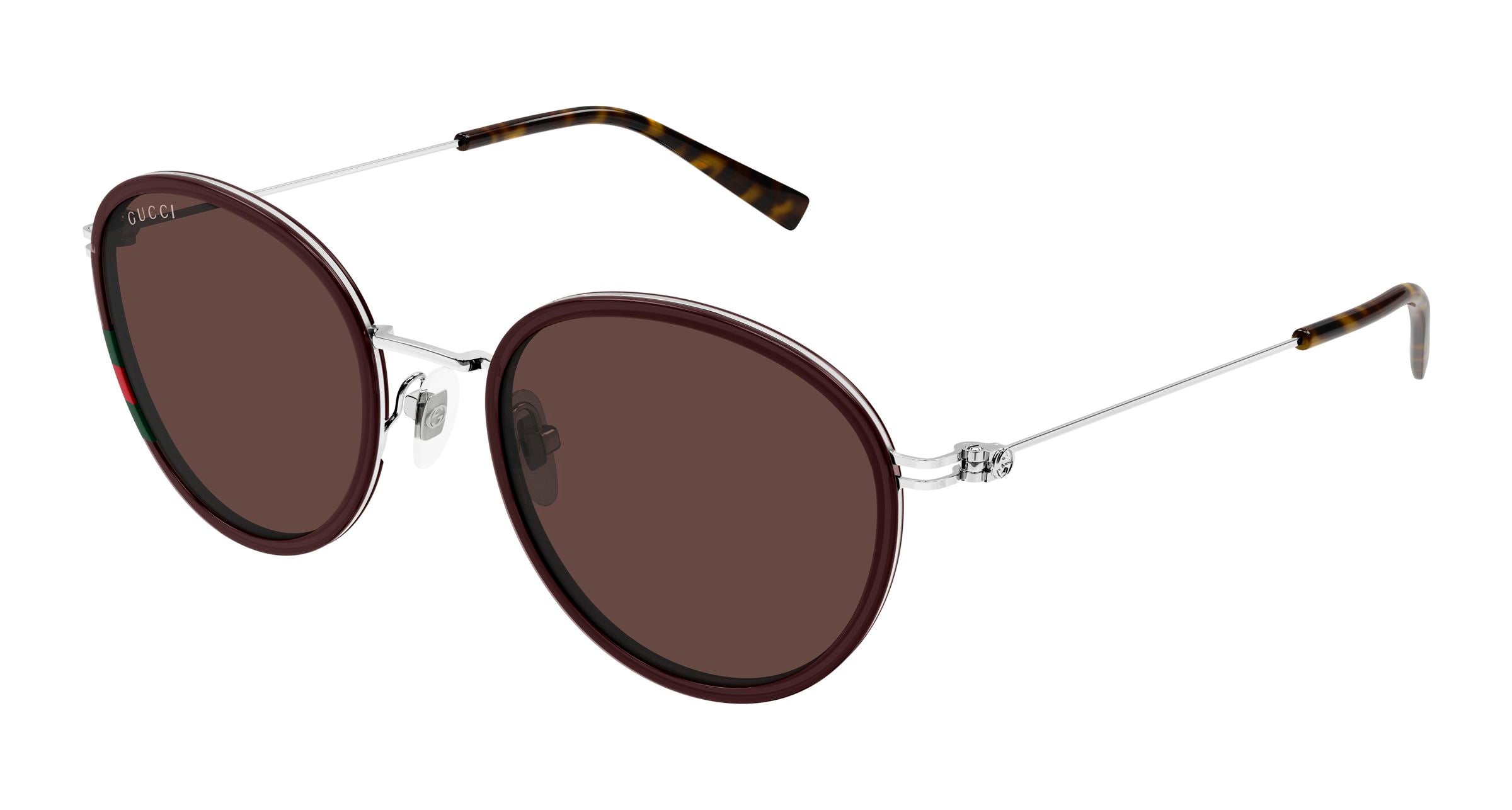 Gucci Donna Gucci GG1849S 004 Occhiali da sole Iniettato Marrone Marrone Rotonda