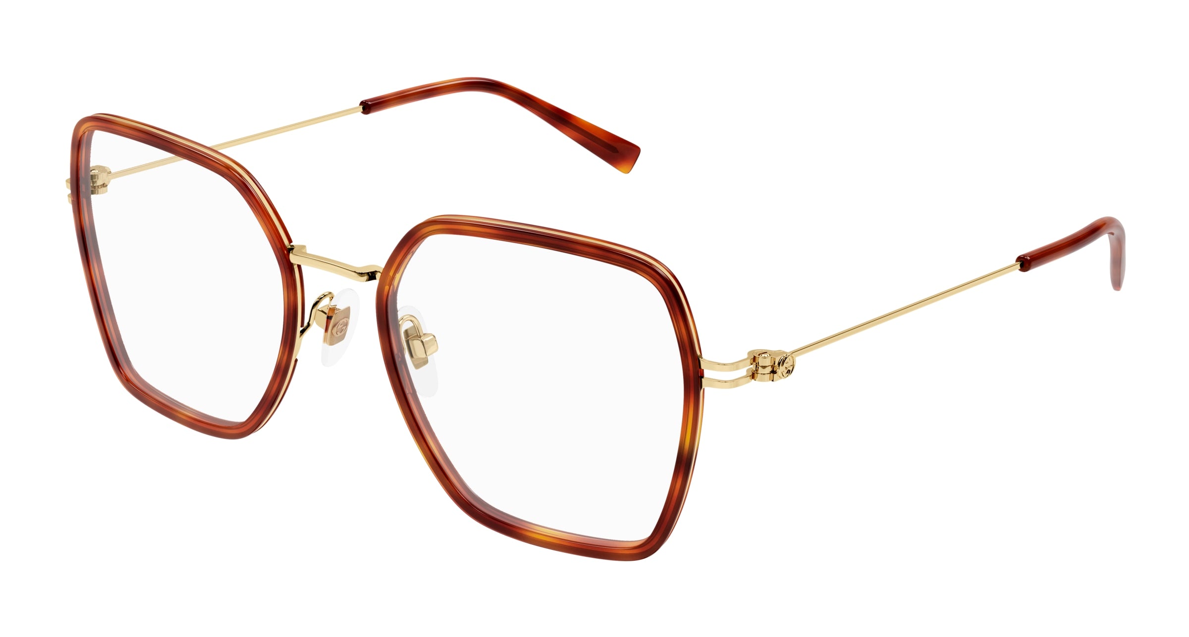 Gucci Donna Gucci GG1850O 002 Montature da vista Iniettato Havana Trasparente Squadrata