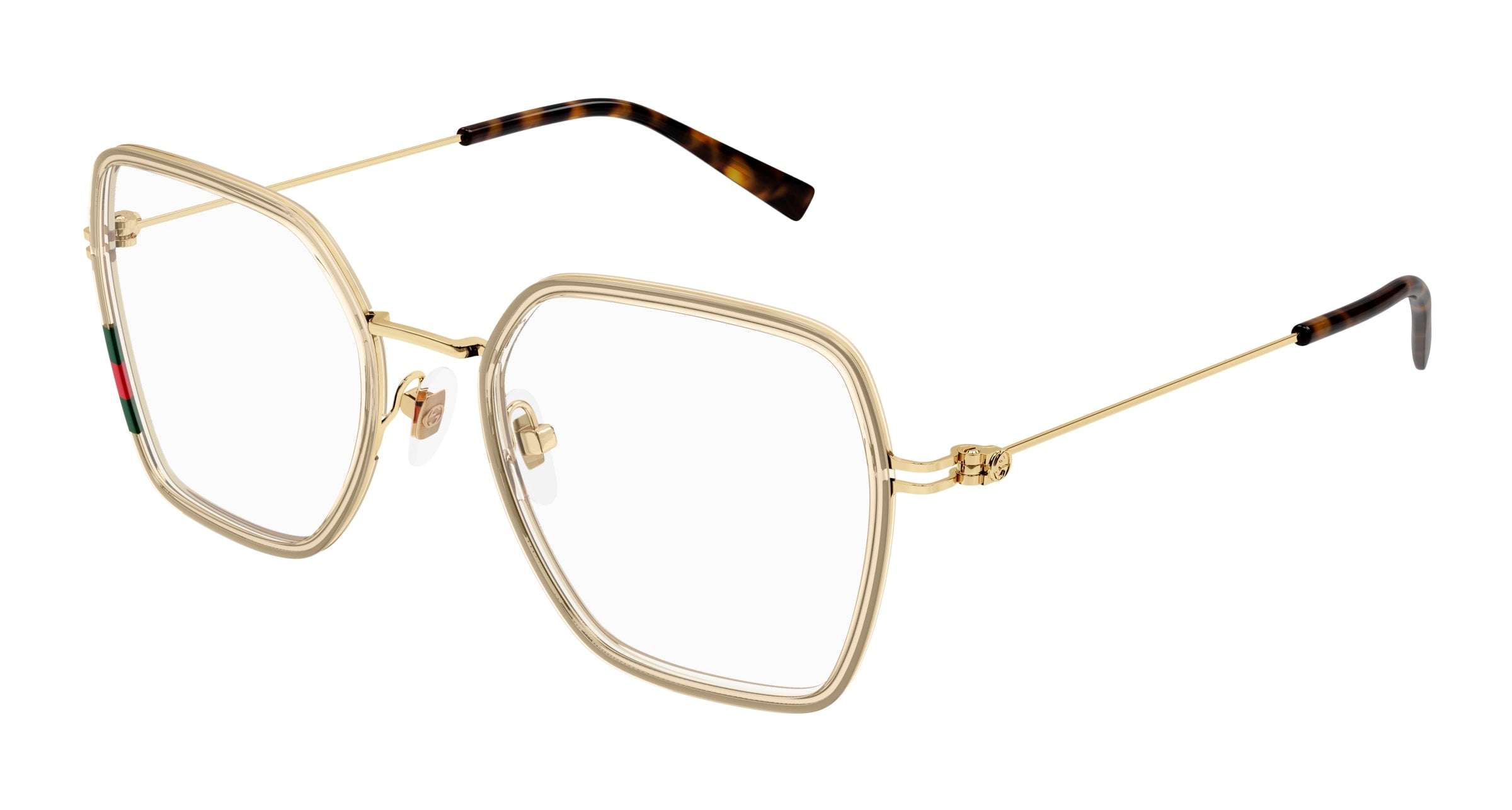 Gucci Donna Gucci GG1850O 003 Montature da vista Iniettato Giallo Trasparente Squadrata