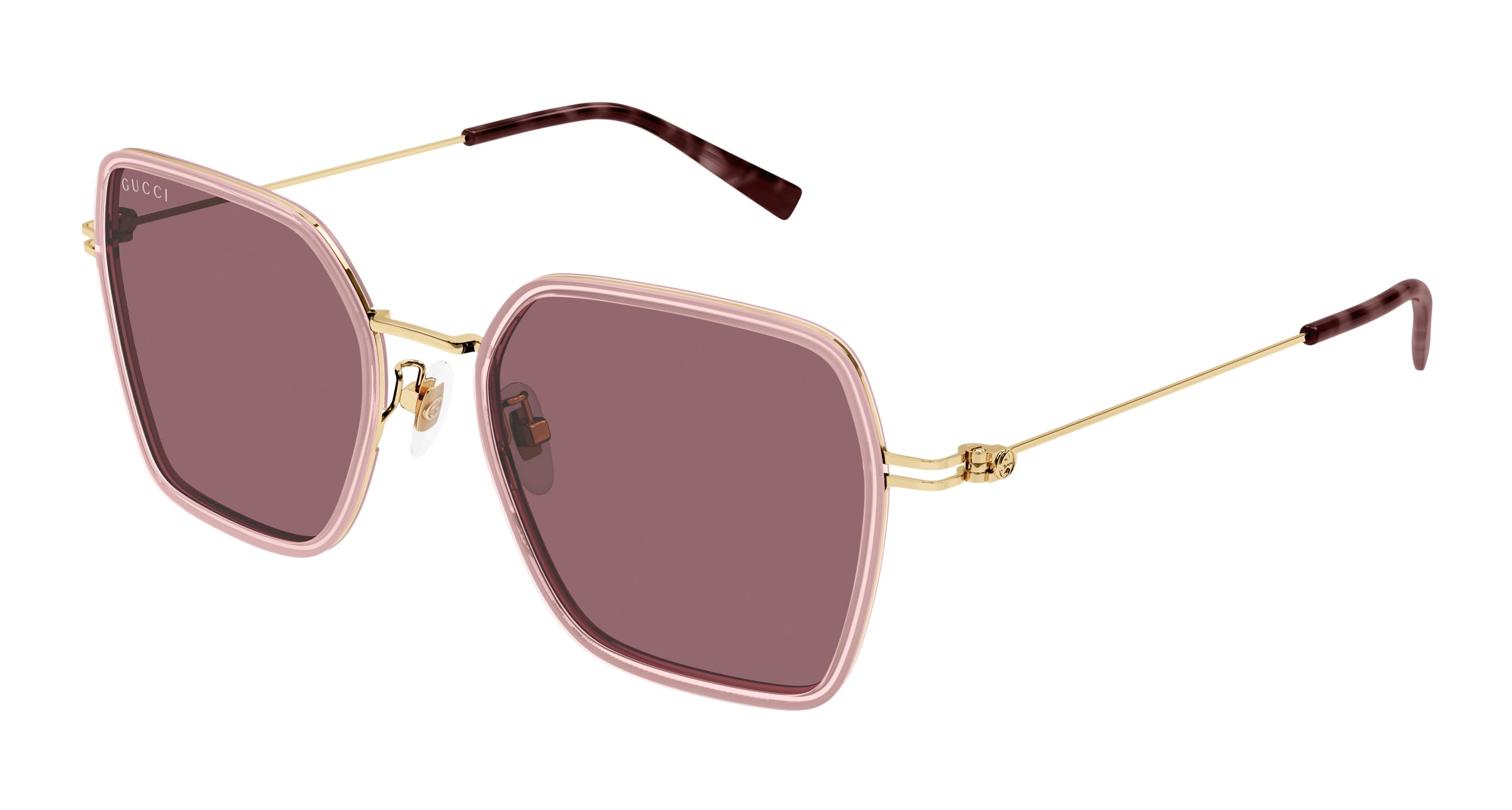Gucci Donna Gucci GG1850SA 004 Occhiali da sole Iniettato Rosa Rosso Squadrata