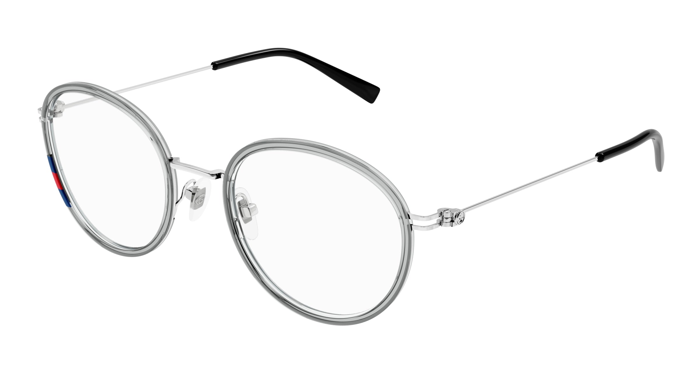 Gucci Donna Gucci GG1851O 003 Montature da vista Iniettato Grigio Trasparente Rotonda