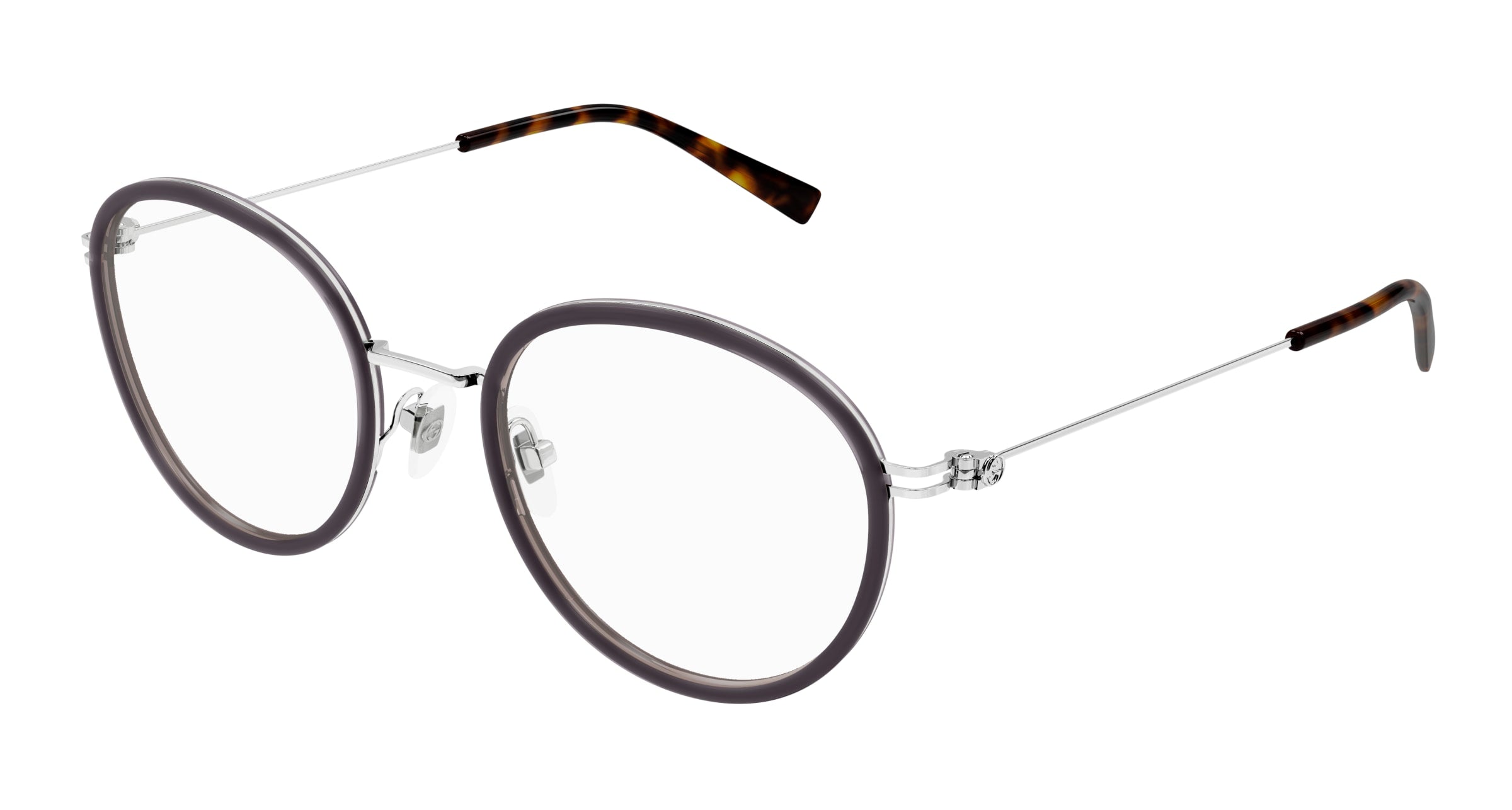 Gucci Donna Gucci GG1851O 004 Montature da vista Iniettato Marrone Trasparente Rotonda