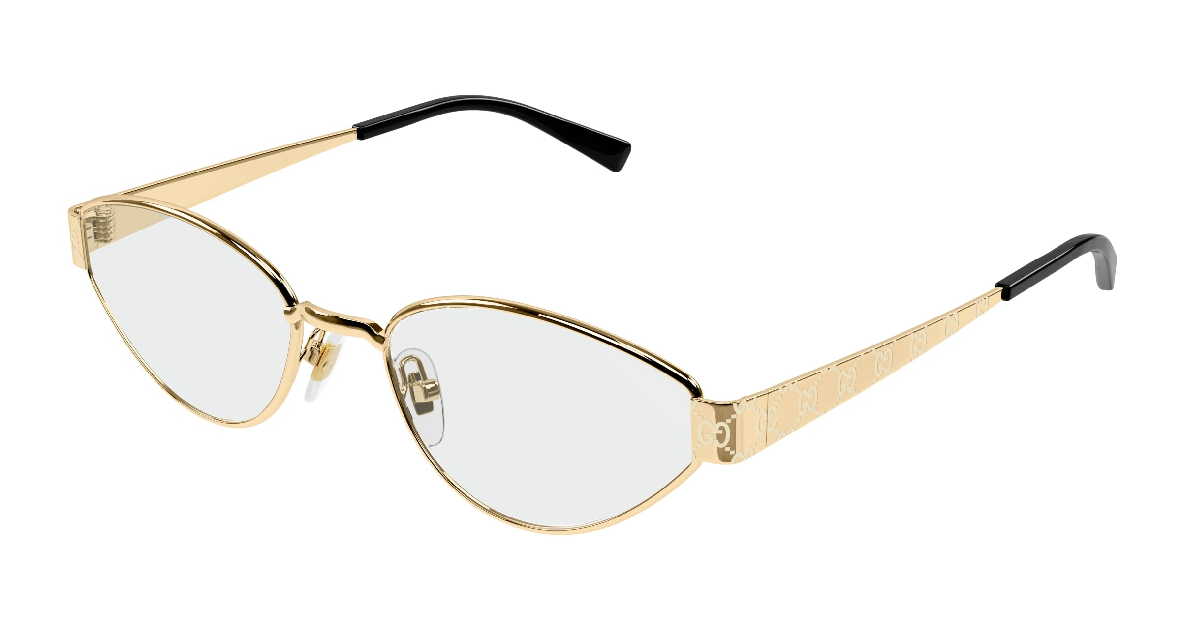 Gucci Donna Gucci GG1853O 001 Montature da vista Metallo Oro Trasparente Geometrica