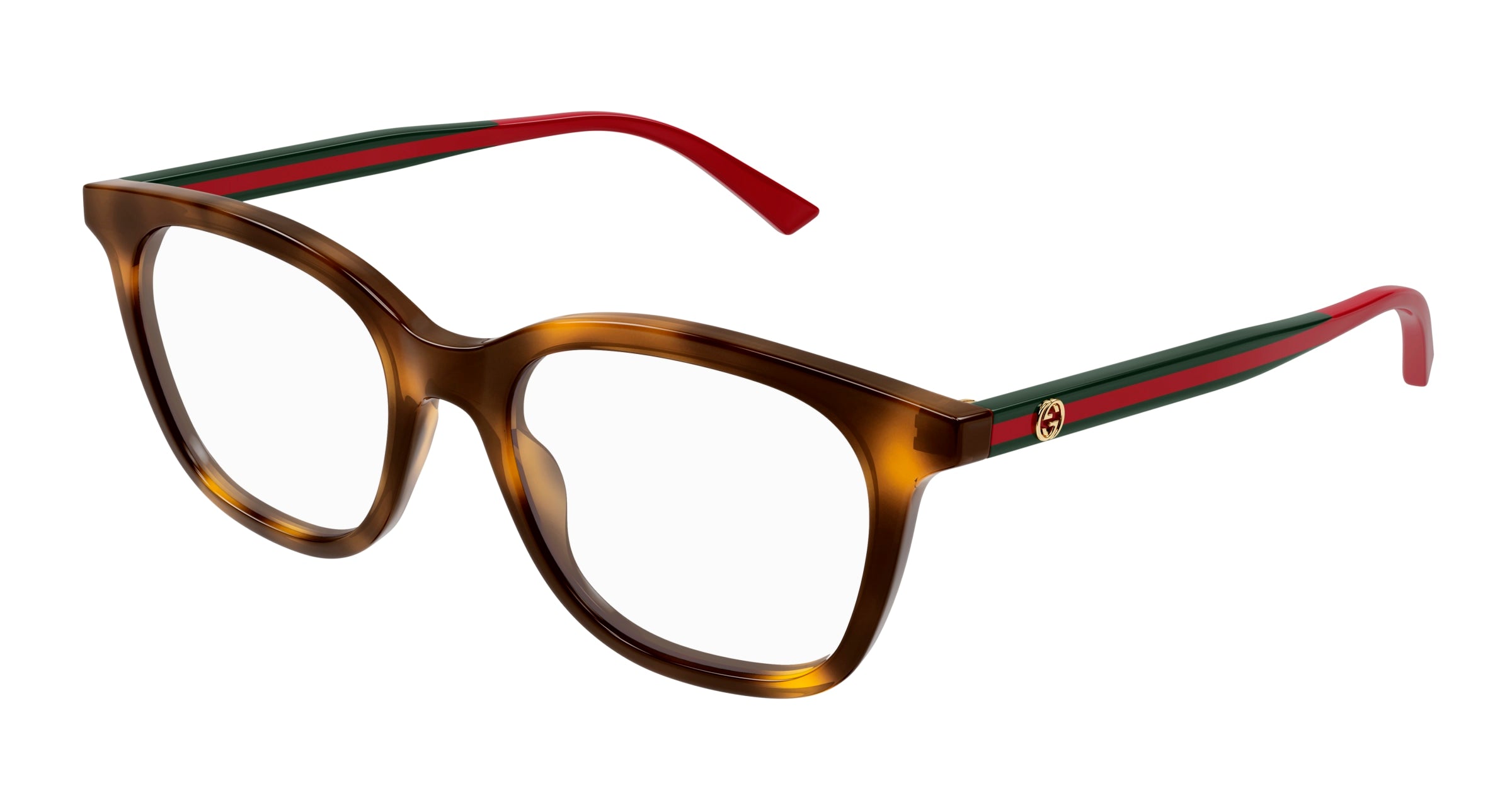 Gucci Donna Gucci GG1864O 002 Montature da vista Acetato Havana Trasparente Squadrata