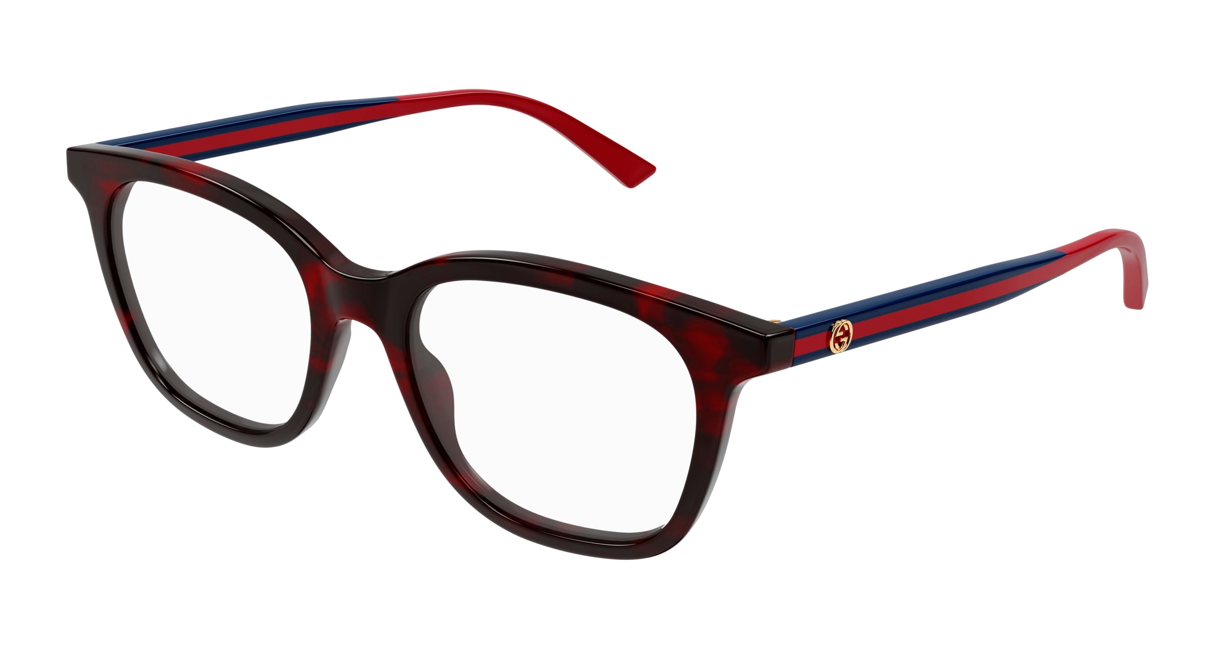 Gucci Donna Gucci GG1864O 003 Montature da vista Acetato Havana Trasparente Squadrata
