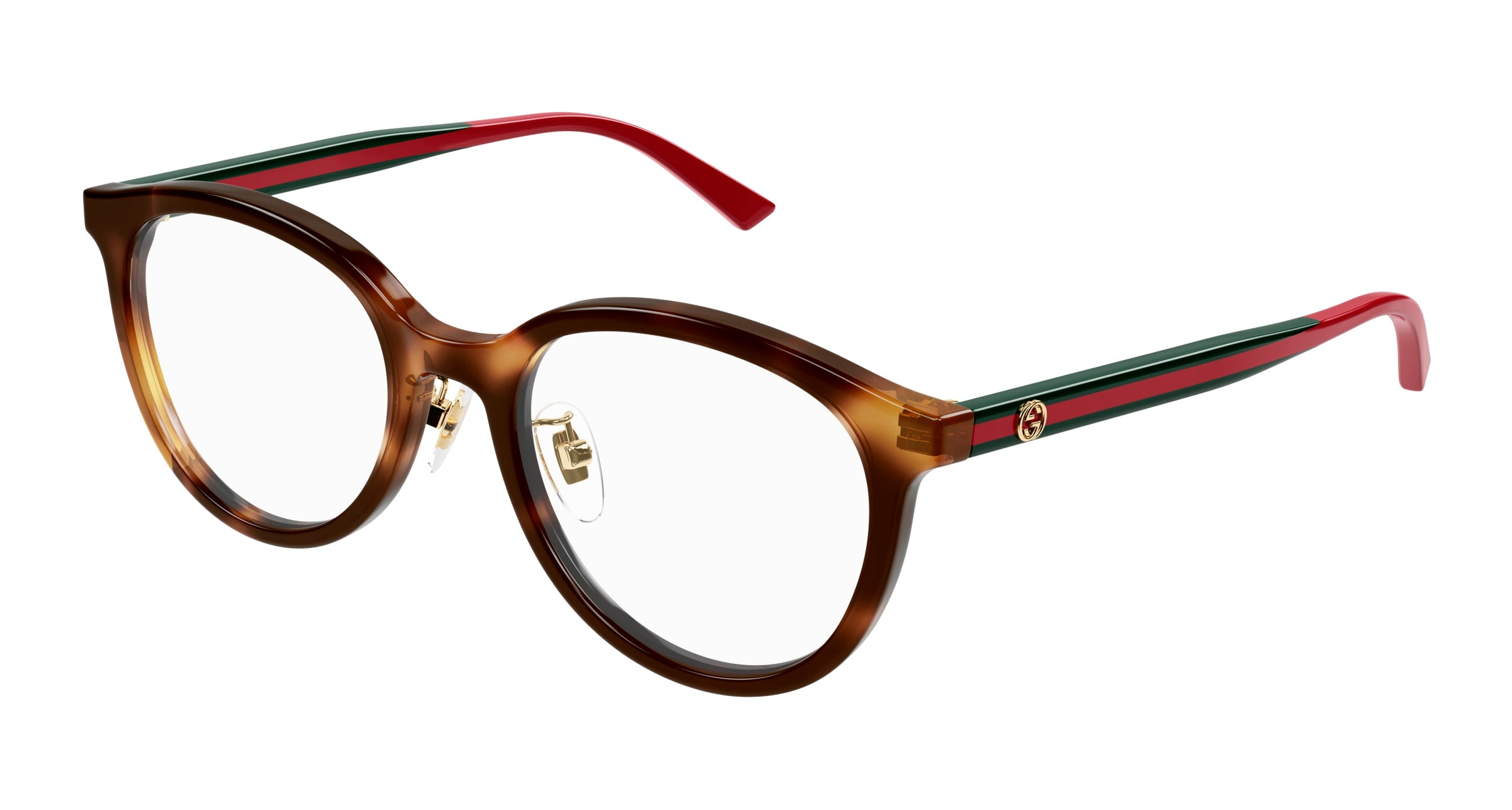 Gucci Donna Gucci GG1867OK 002 Montature da vista Acetato Havana Trasparente Rotonda Gucci Donna Gucci GG1867OK 002 Montature da vista Acetato Havana Trasparente Rotonda