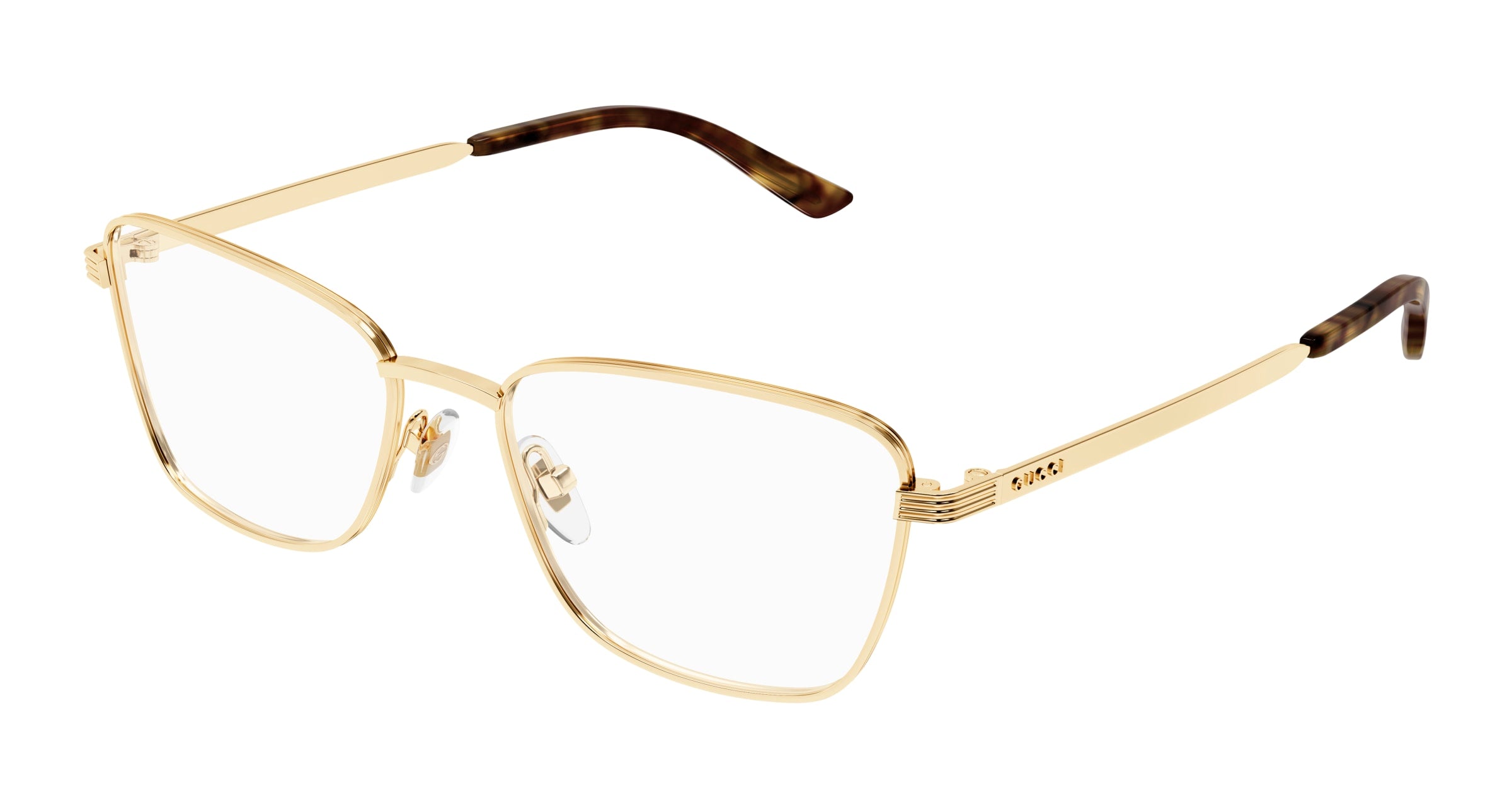Gucci Donna Gucci GG1880O 002 Montature da vista Metallo Oro Trasparente Cat Eye