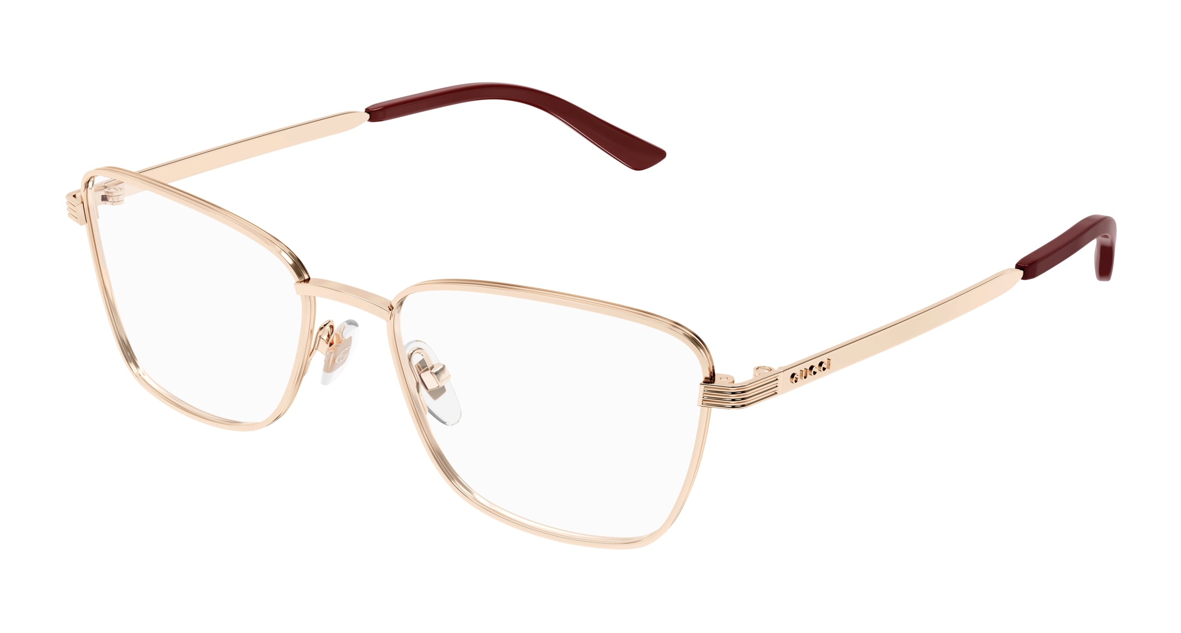 Gucci Donna Gucci GG1880O 003 Montature da vista Metallo Oro Trasparente Cat Eye