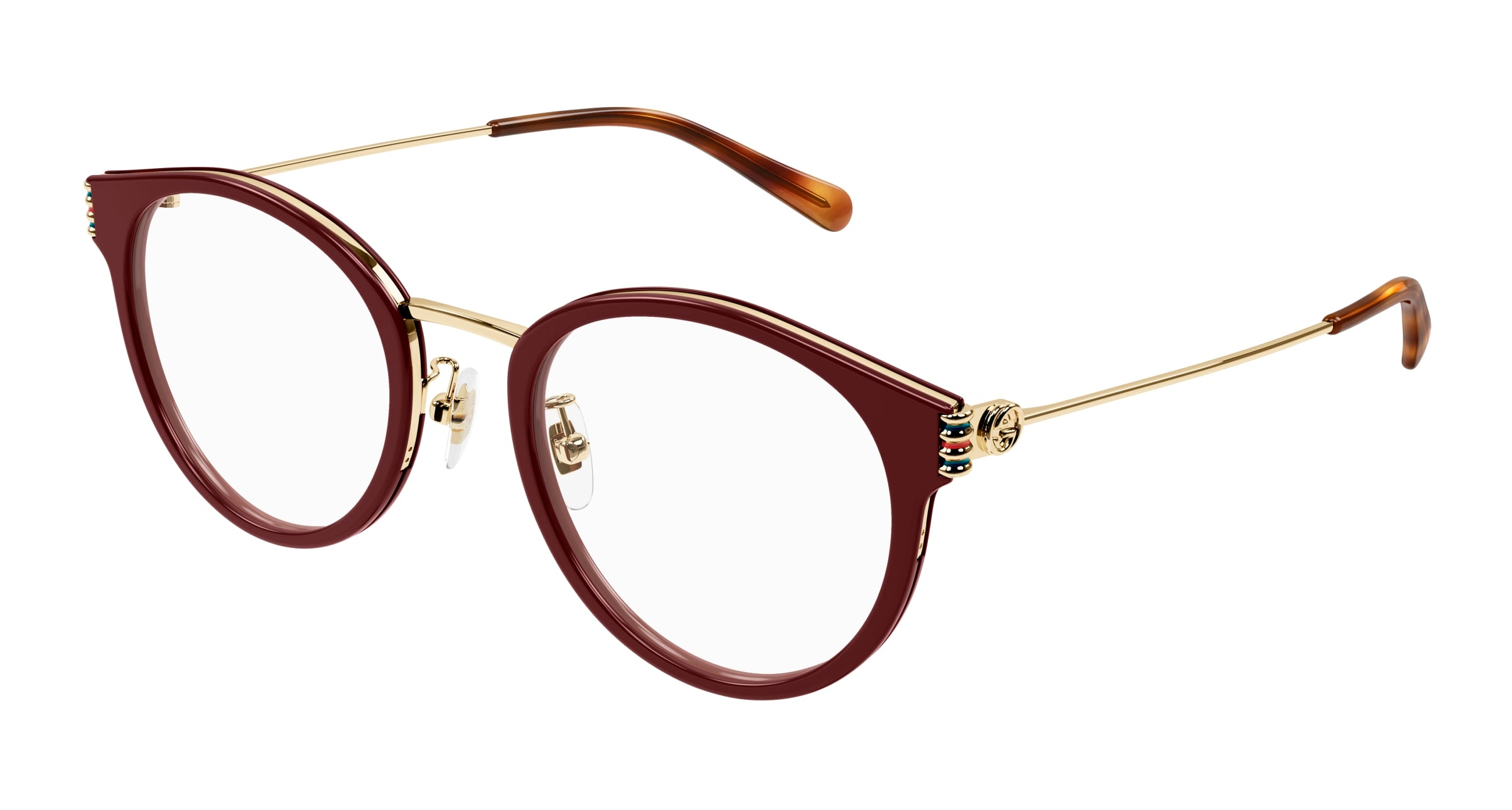Gucci Donna Gucci GG1885OA 003 Montature da vista Acetato Bordeaux Trasparente Rotonda