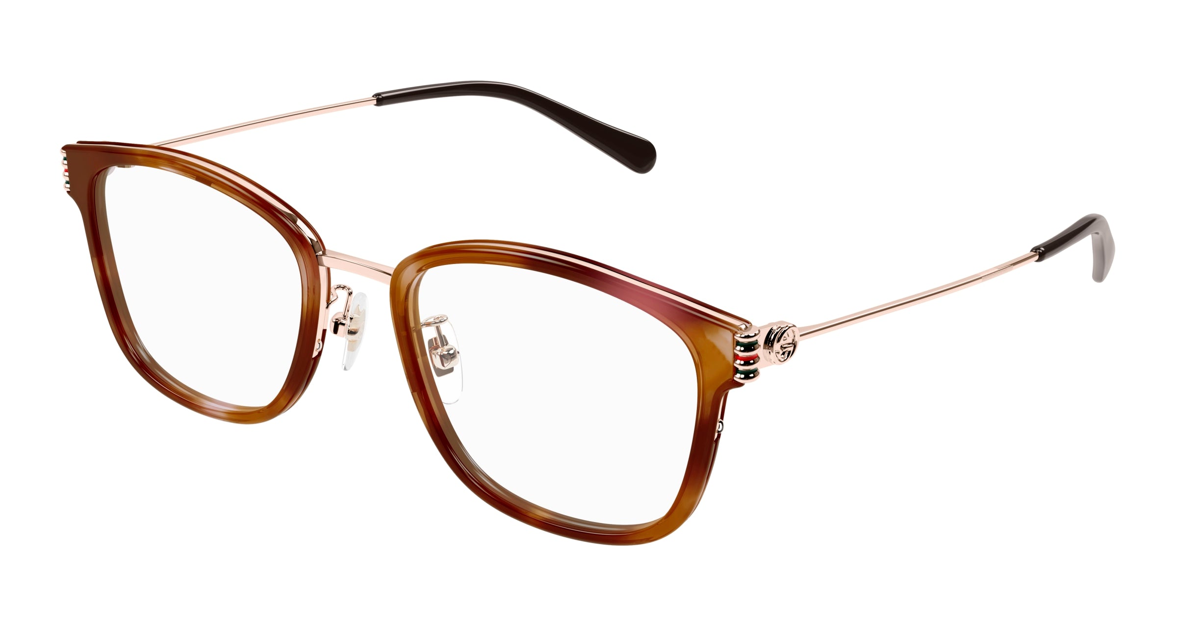 Gucci Donna Gucci GG1886OA 004 Montature da vista Acetato Havana Trasparente Rotonda