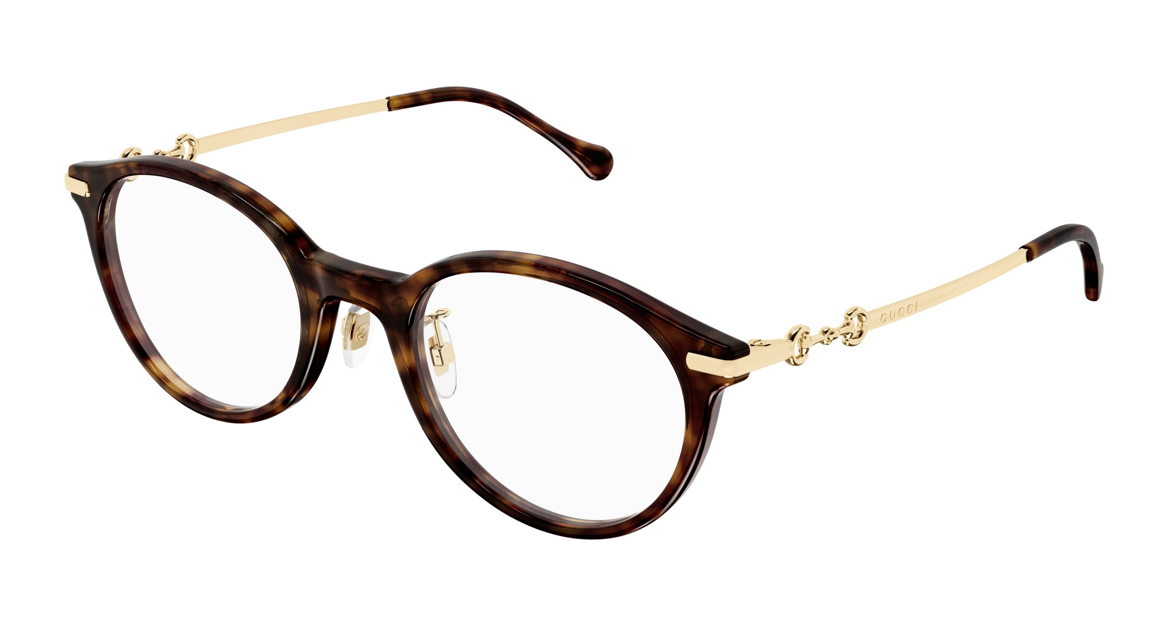 Gucci Donna Gucci GG1904OJ 002 Montature da vista Acetato Havana Trasparente Rotonda Gucci Donna Gucci GG1904OJ 002 Montature da vista Acetato Havana Trasparente Rotonda