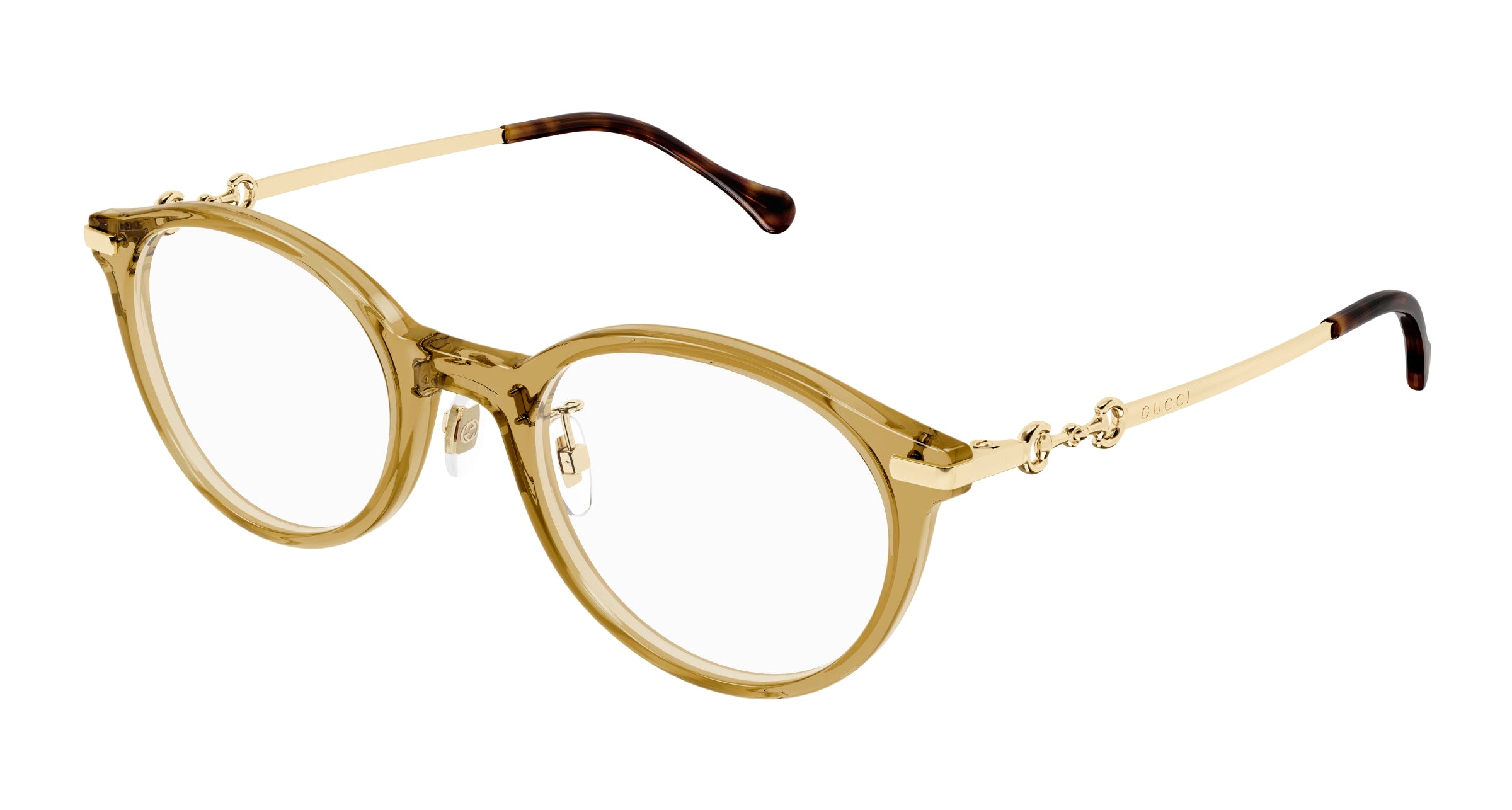 Gucci Donna Gucci GG1904OJ 003 Montature da vista Acetato Giallo Trasparente Rotonda