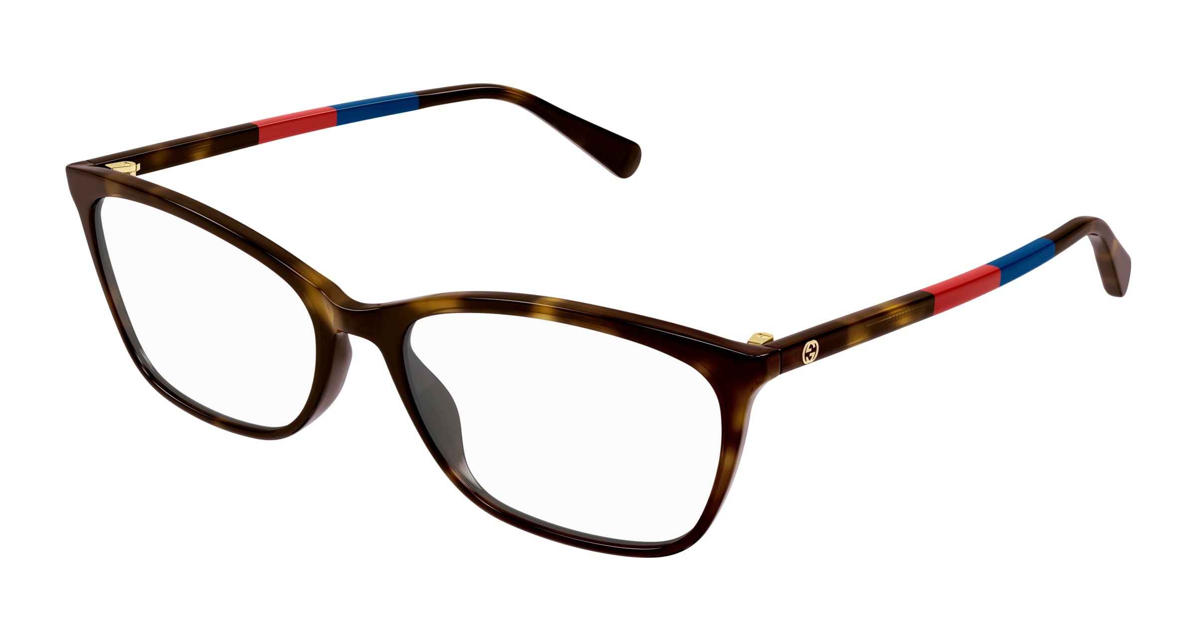 Gucci Donna Gucci GG1930O 004 Montature da vista Acetato Havana Trasparente Squadrata