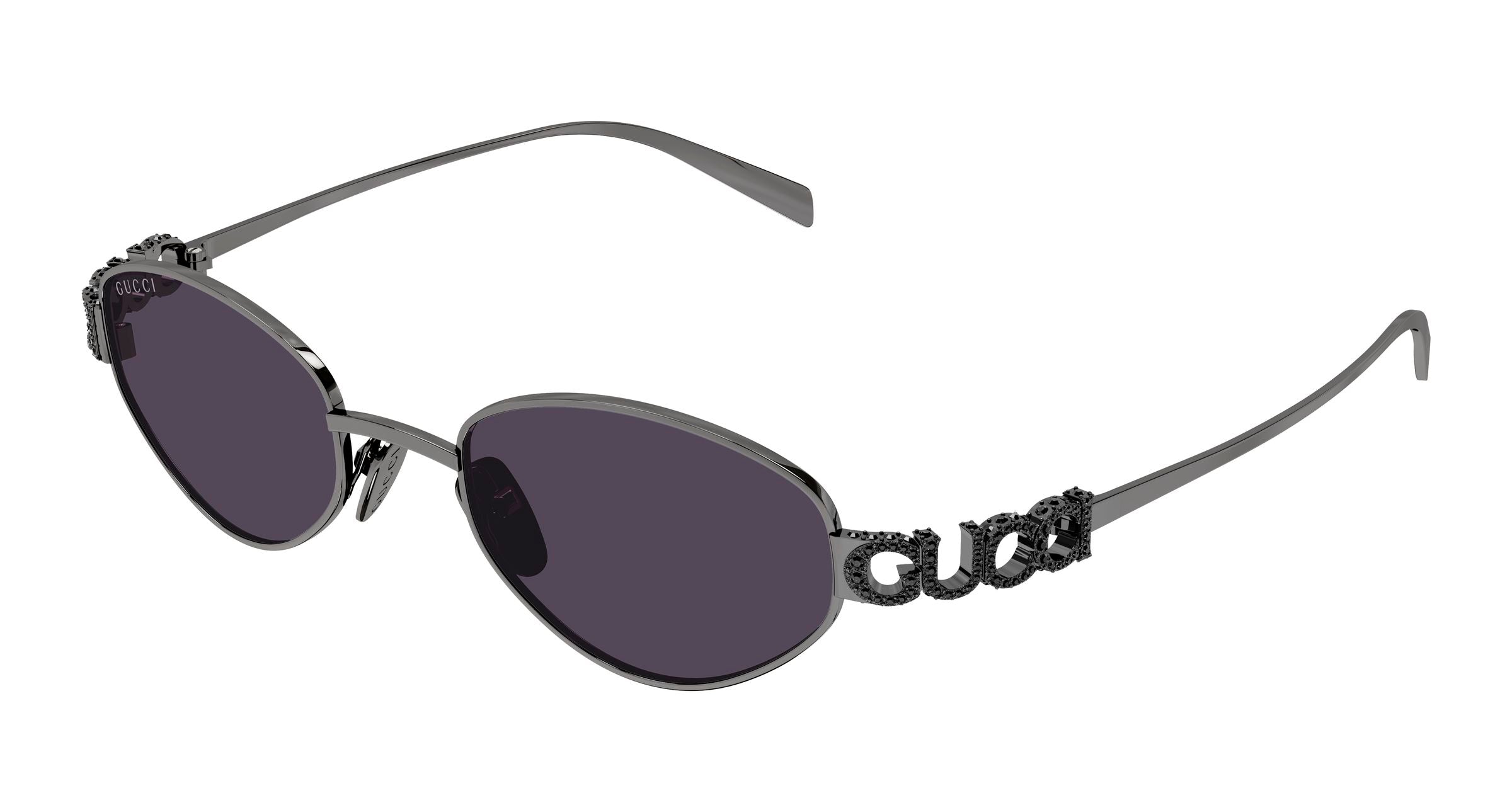 Gucci Donna Gucci GG1935S 002 Occhiali da sole Metallo Rutenio Viola Geometrica