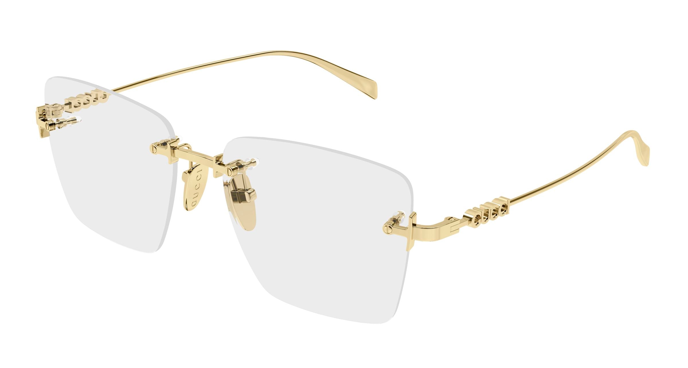 Gucci Donna Gucci GG1938O 001 Montature da vista Metallo Oro Trasparente Squadrata Gucci Donna Gucci GG1938O 001 Montature da vista Metallo Oro Trasparente Squadrata