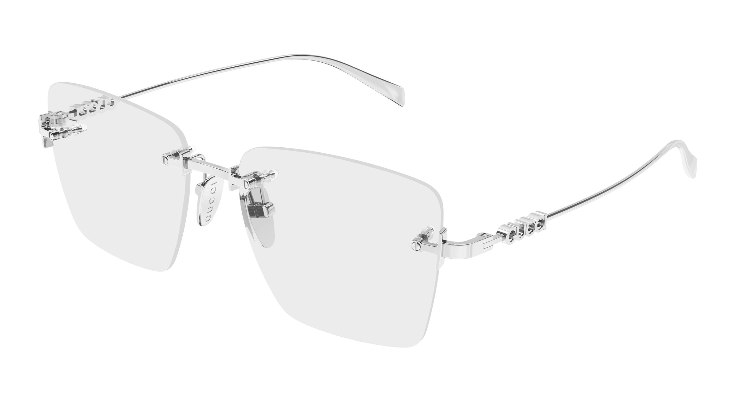Gucci Donna Gucci GG1938O 002 Montature da vista Metallo Argento Trasparente Squadrata