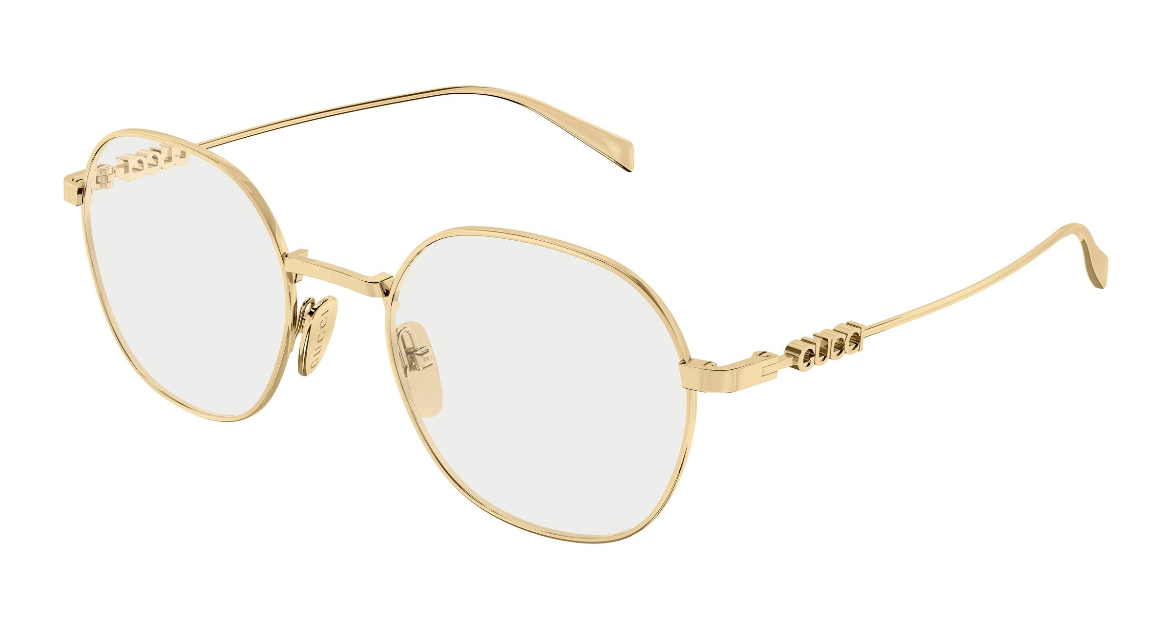 Gucci Donna Gucci GG1939O 001 Montature da vista Metallo Oro Trasparente Rotonda