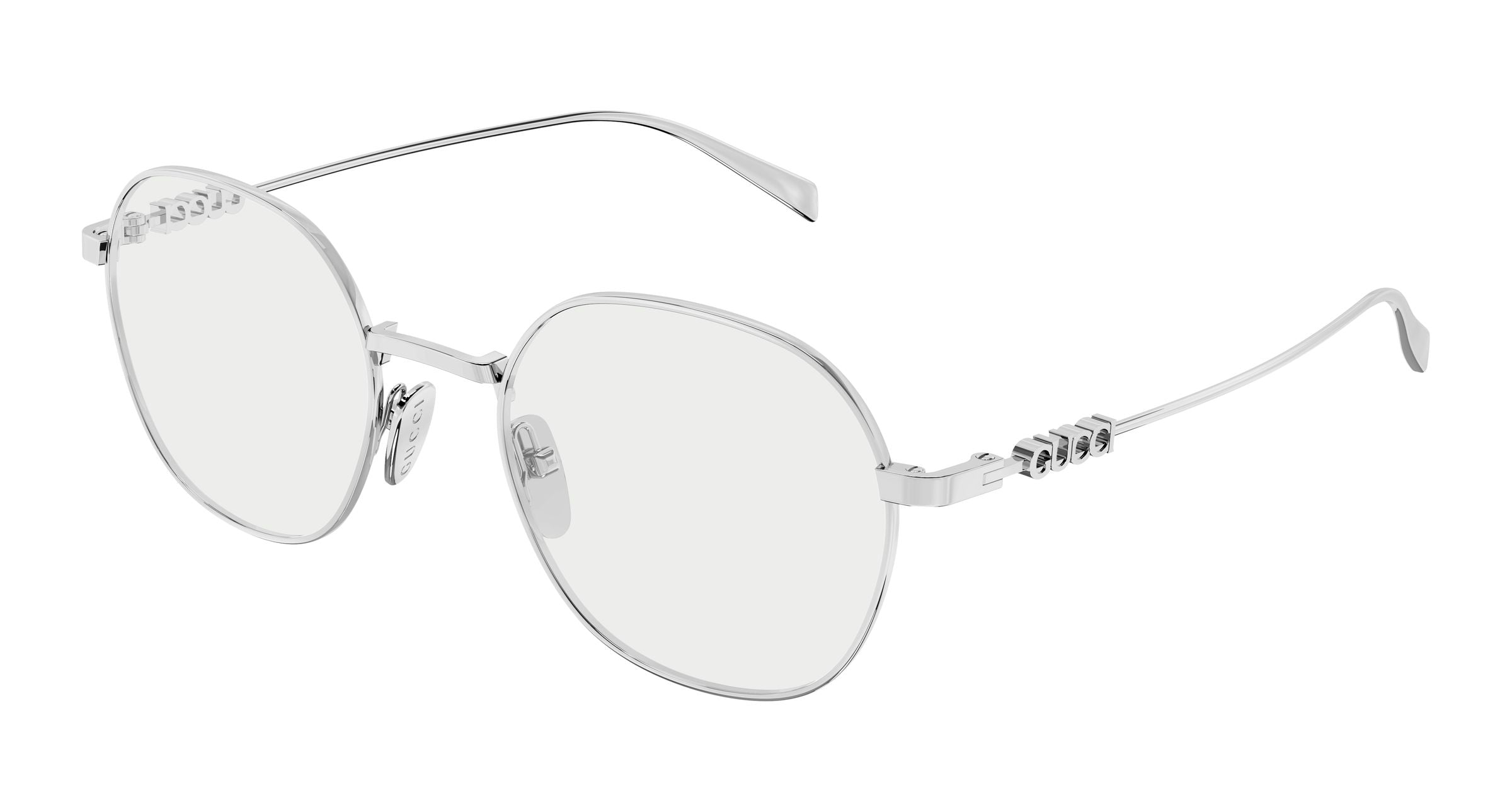 Gucci Donna Gucci GG1939O 002 Montature da vista Metallo Argento Trasparente Rotonda Gucci Donna Gucci GG1939O 002 Montature da vista Metallo Argento Trasparente Rotonda