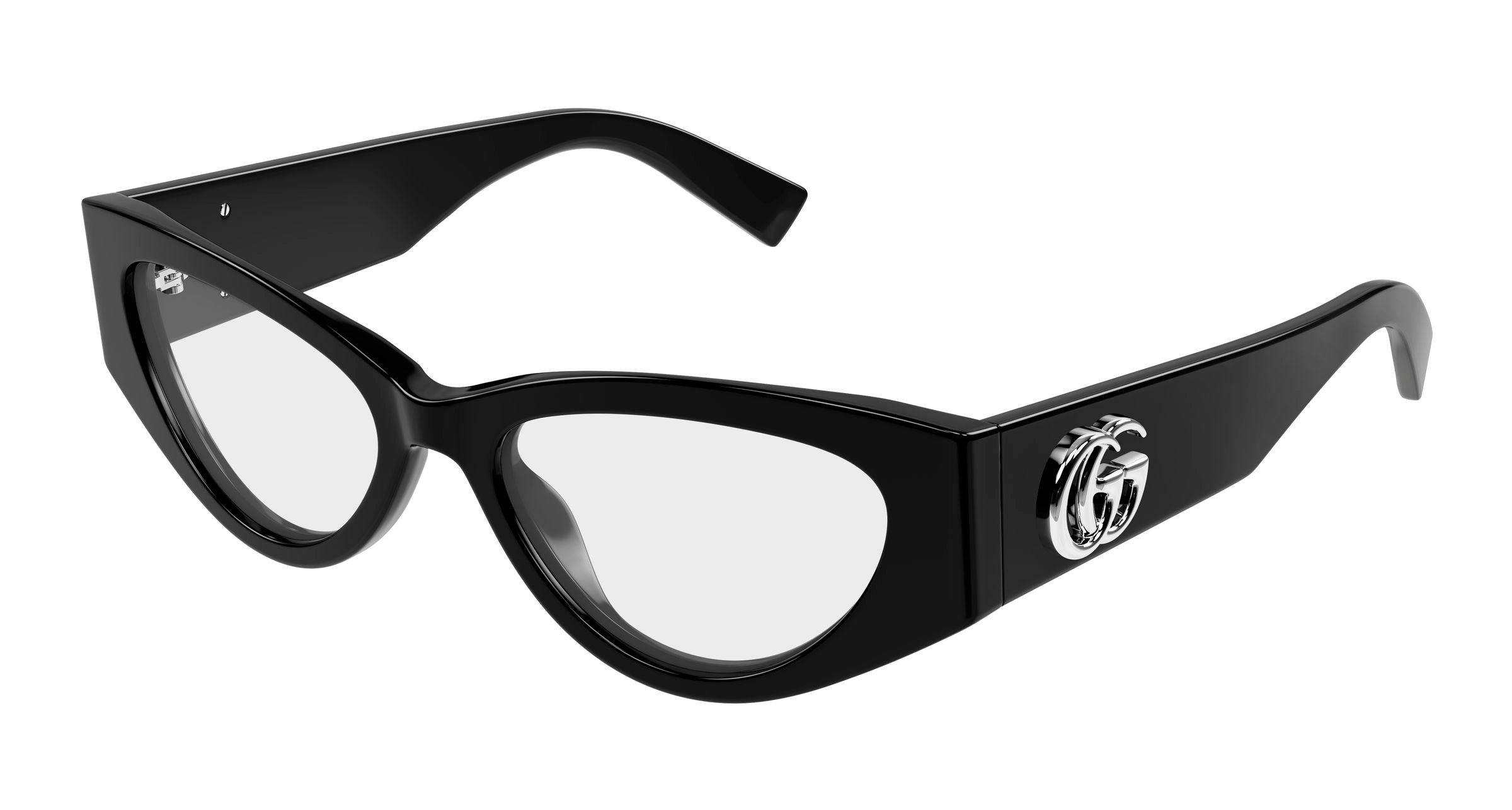 Gucci Donna Gucci GG1953O 001 Montature da vista Acetato Nero Trasparente Cat Eye