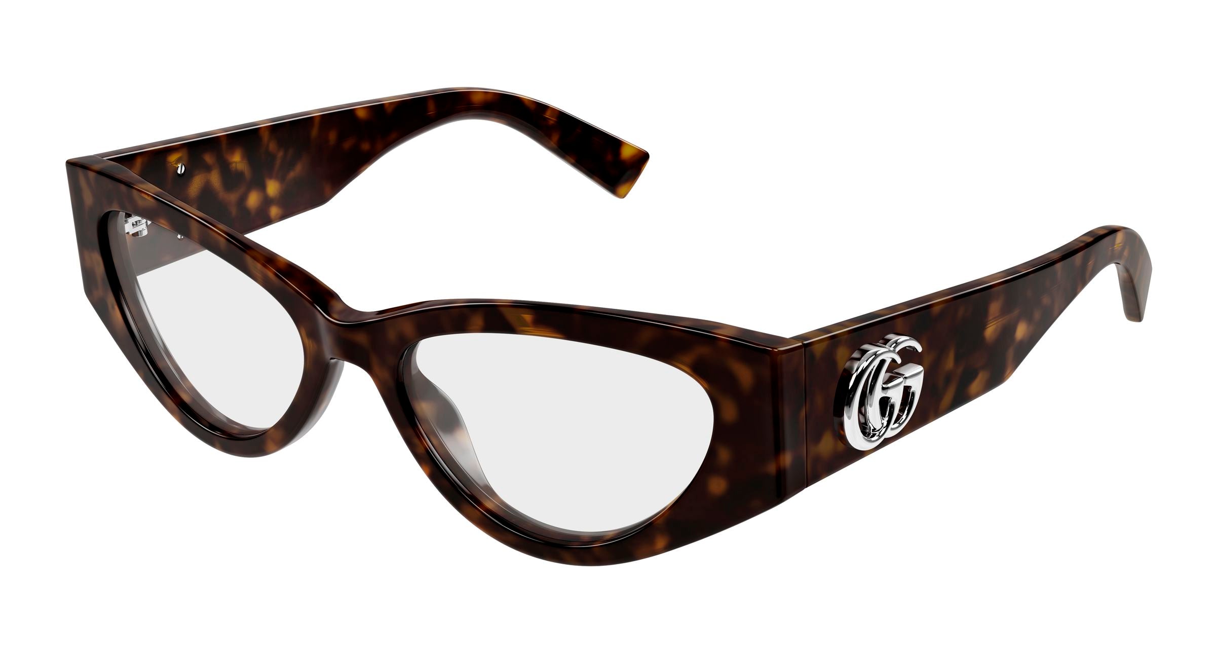 Gucci Donna Gucci GG1953O 002 Montature da vista Acetato Havana Trasparente Cat Eye Gucci Donna Gucci GG1953O 002 Montature da vista Acetato Havana Trasparente Cat Eye