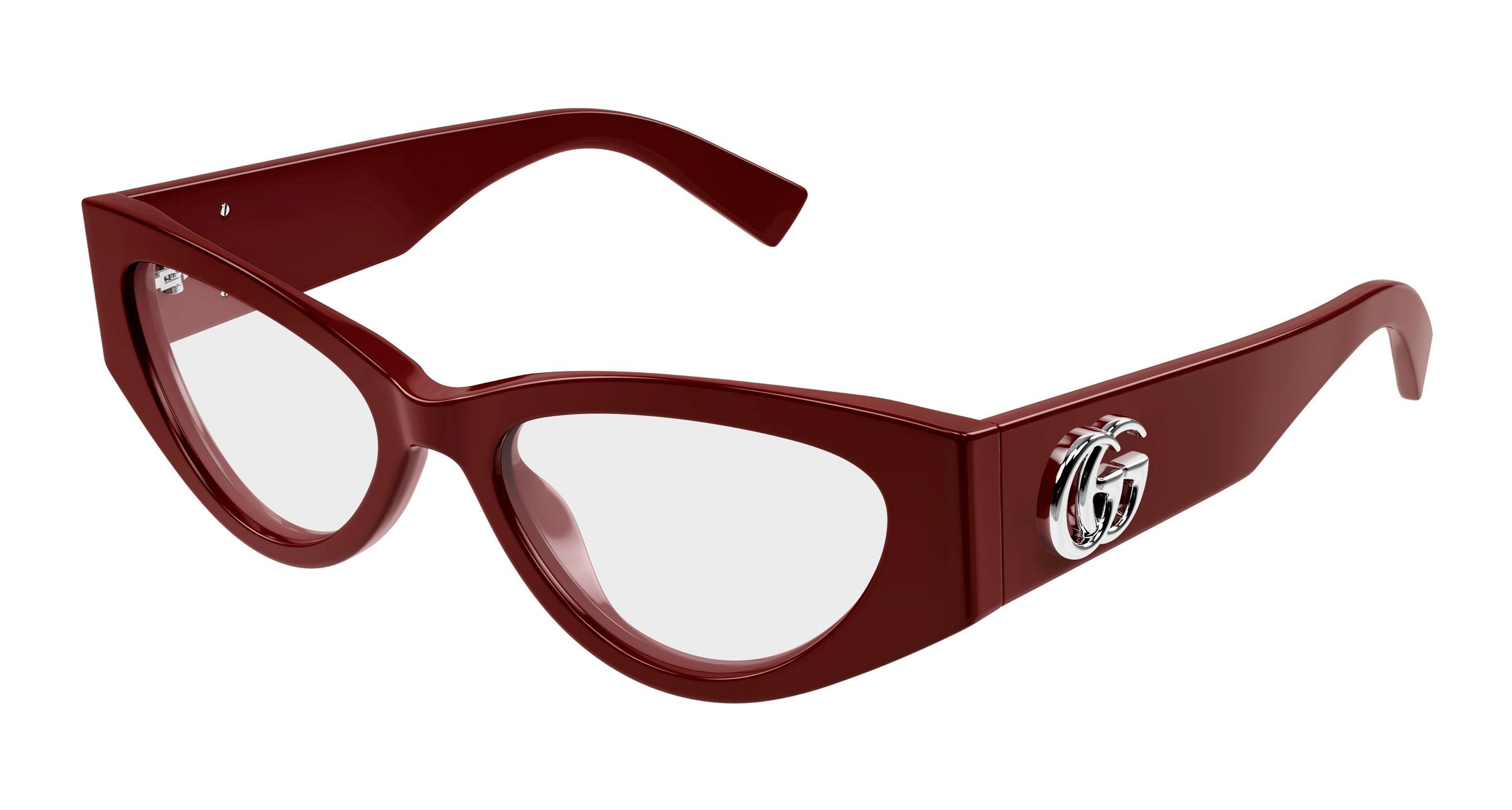 Gucci Donna Gucci GG1953O 003 Montature da vista Acetato Bordeaux Trasparente Cat Eye Gucci Donna Gucci GG1953O 003 Montature da vista Acetato Bordeaux Trasparente Cat Eye