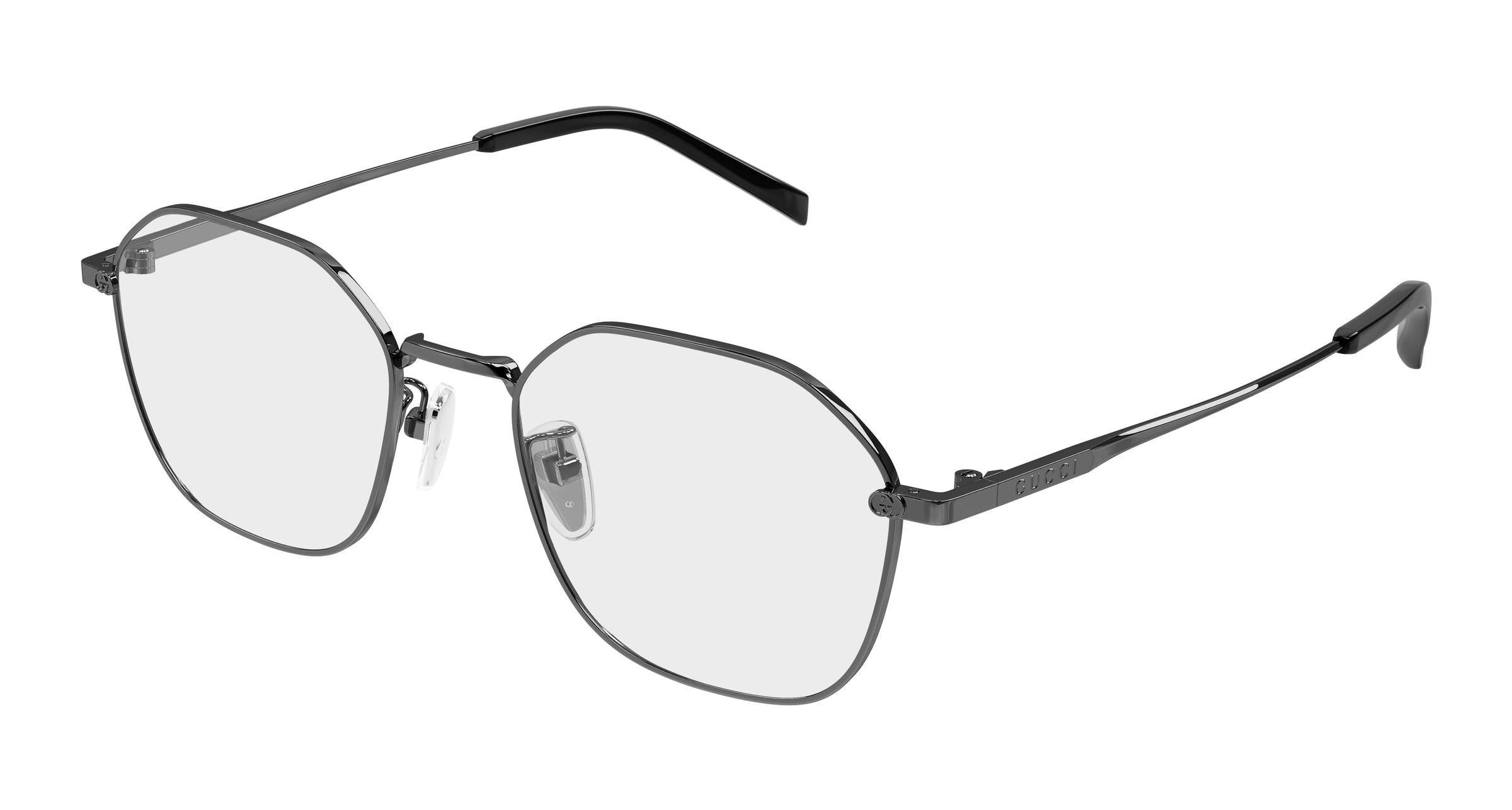 Gucci Donna Gucci GG1956OK 003 Montature da vista Metallo Rutenio Trasparente Squadrata