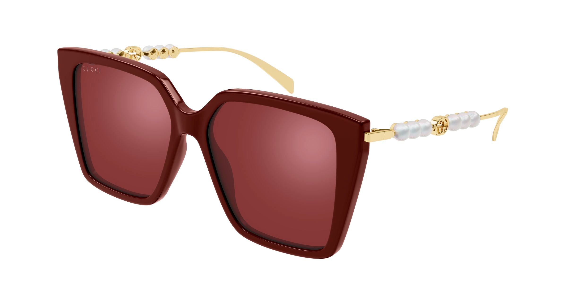 Gucci Donna Gucci GG1967S 004 Occhiali da sole Acetato Bordeaux Rosso Farfalla