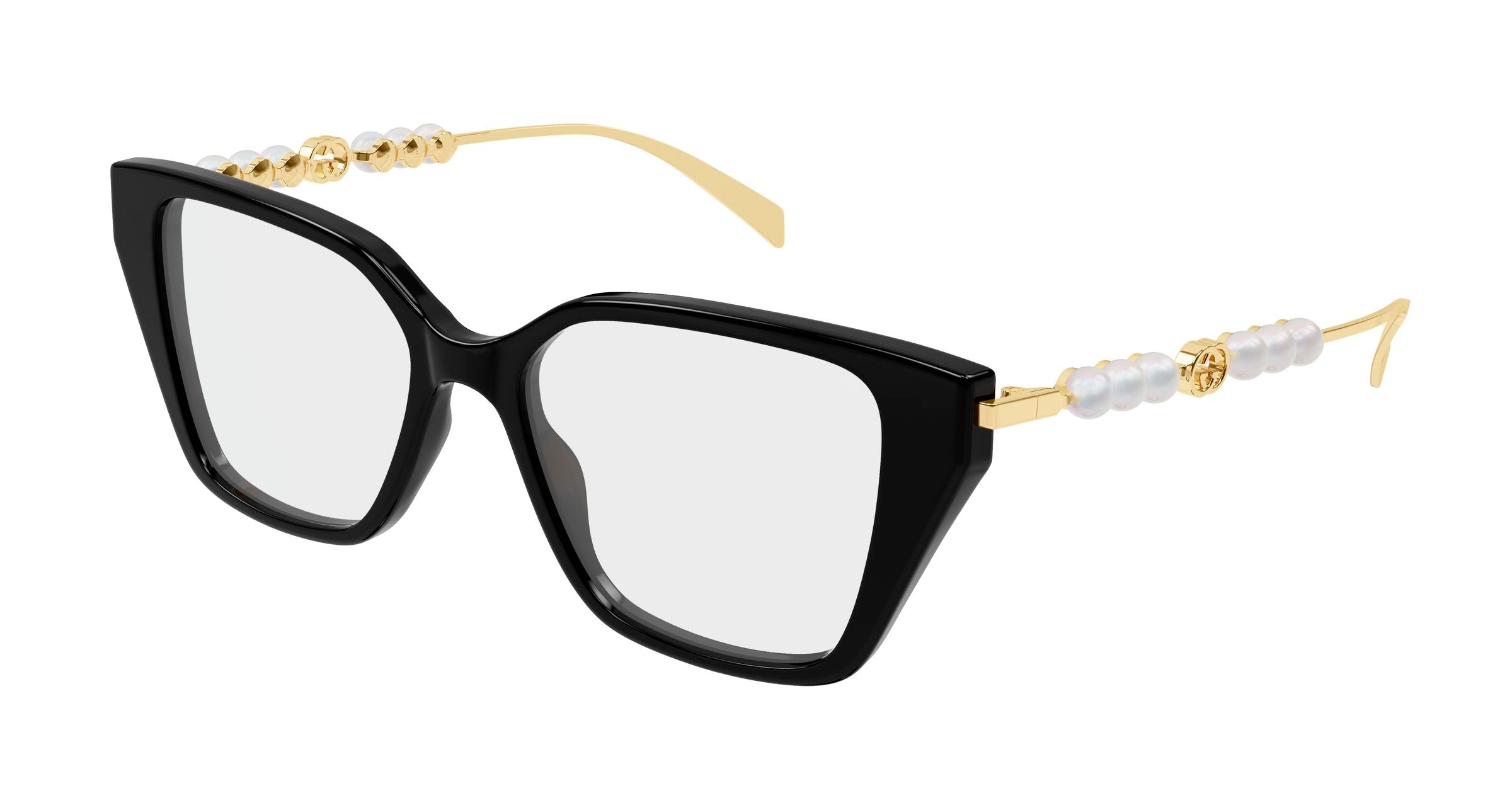 Gucci Donna Gucci GG1969O 001 Montature da vista Acetato Nero Trasparente Cat Eye