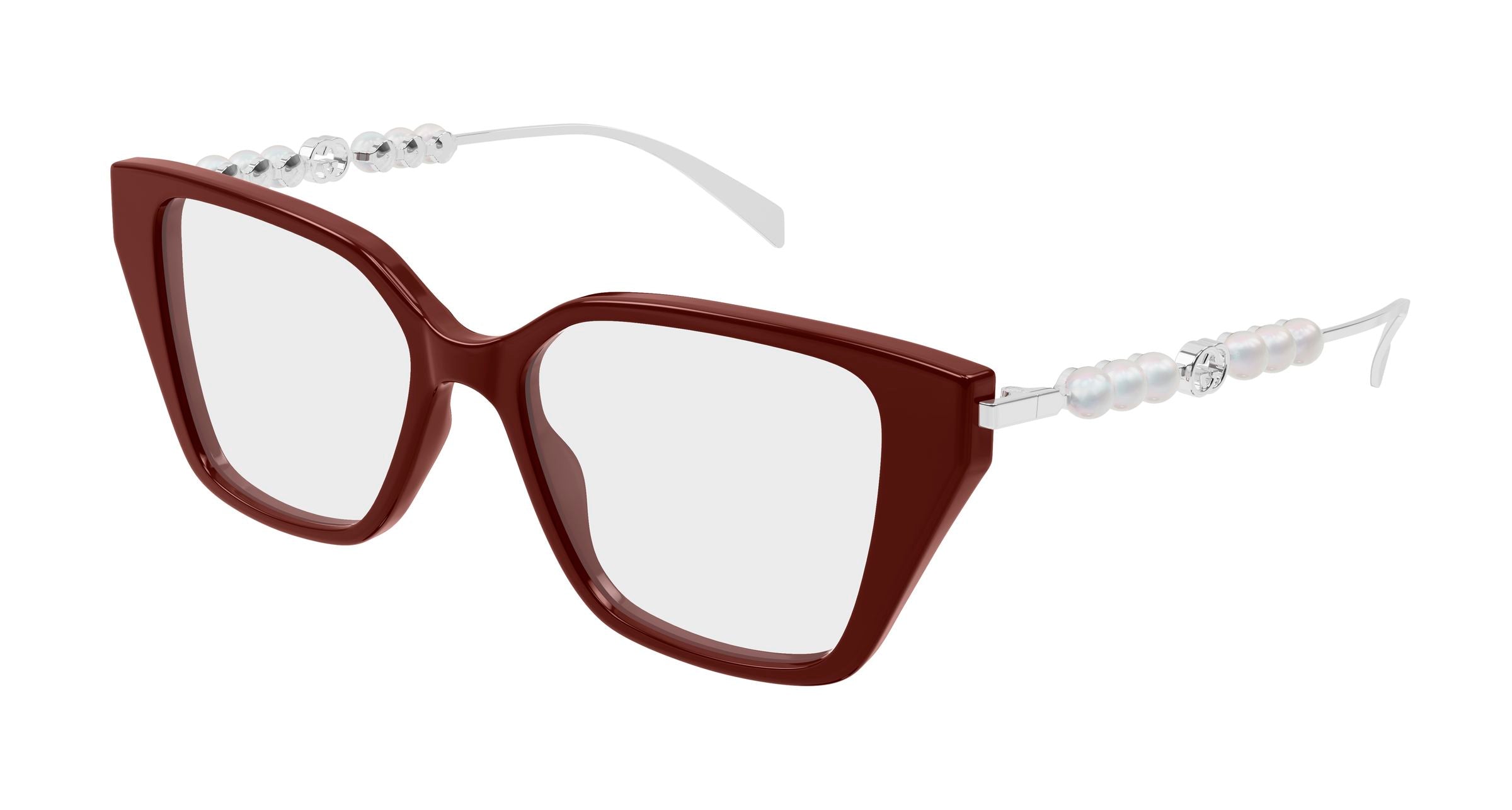 Gucci Donna Gucci GG1969O 004 Montature da vista Acetato Bordeaux Trasparente Cat Eye Gucci Donna Gucci GG1969O 004 Montature da vista Acetato Bordeaux Trasparente Cat Eye