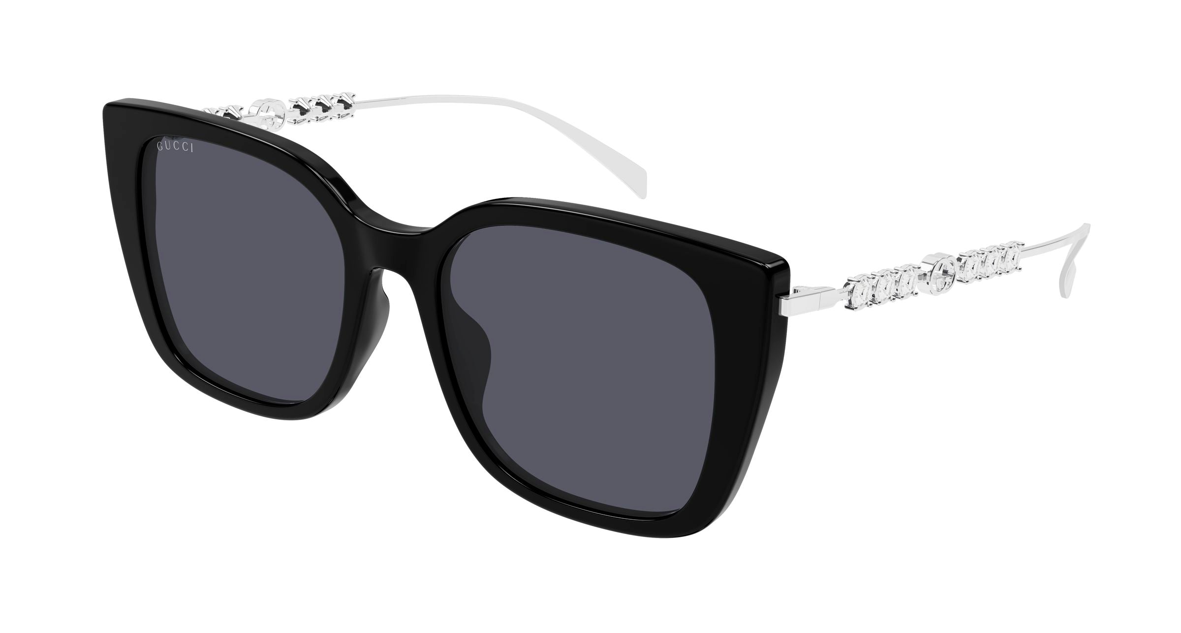 Gucci Donna Gucci GG1971SA 002 Occhiali da sole Acetato Nero Grigio Farfalla
